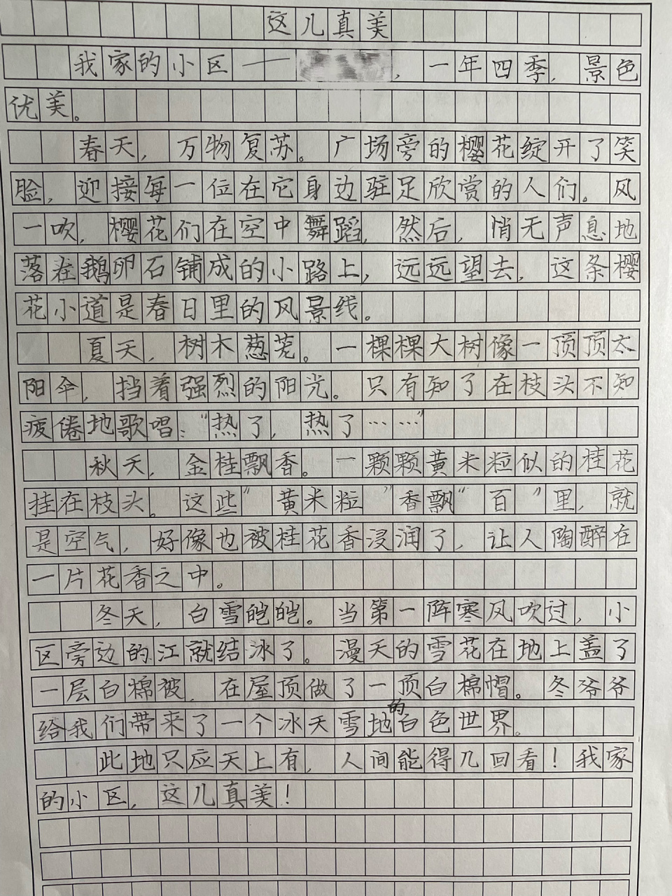 三年级作文 这儿真美