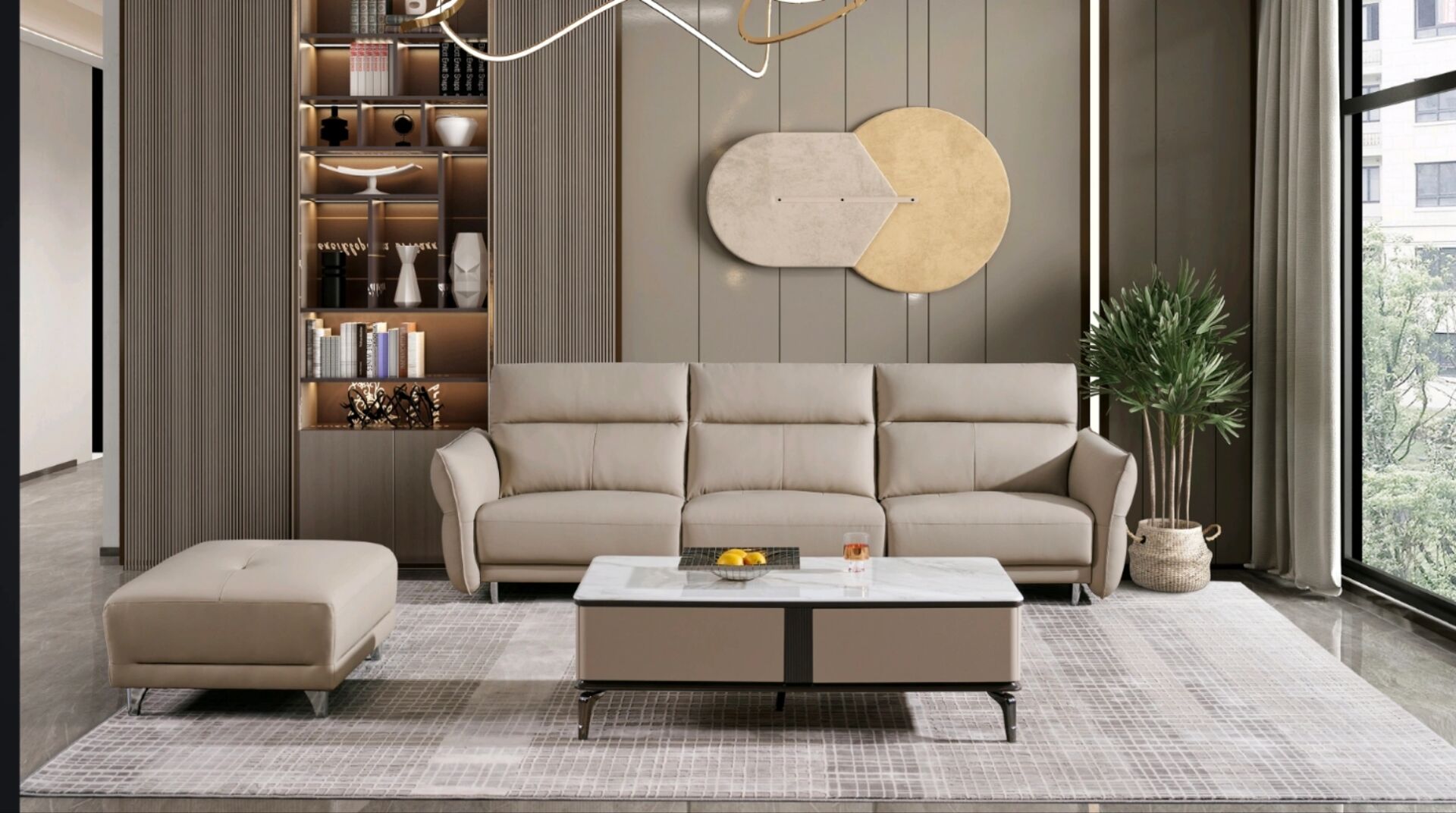 经典搭配,一定要选这款真皮沙发@米斐家居