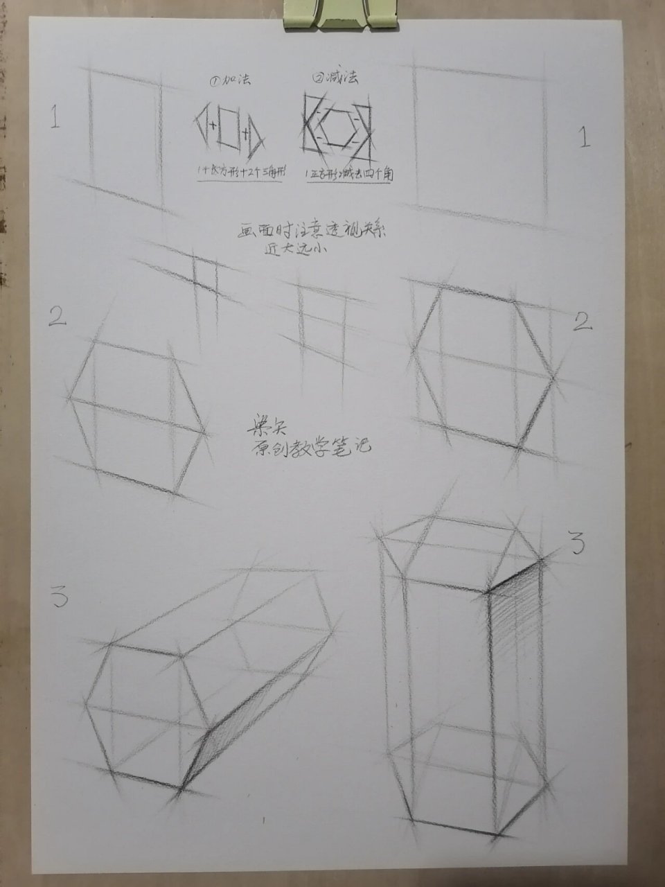 素描棱柱的画法步骤图图片