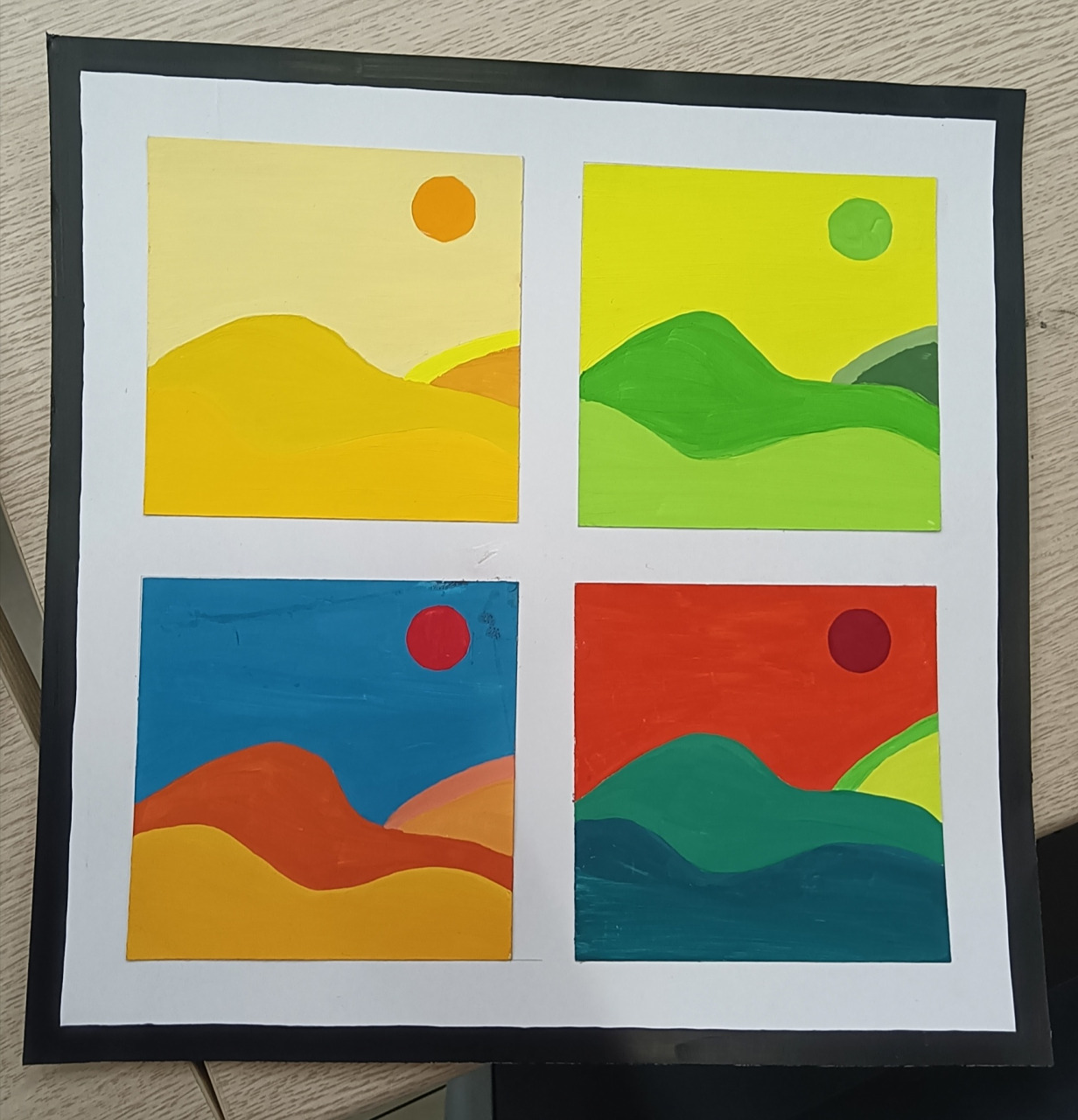 色彩构成  色相 同类色邻近色对比色互补色08作业