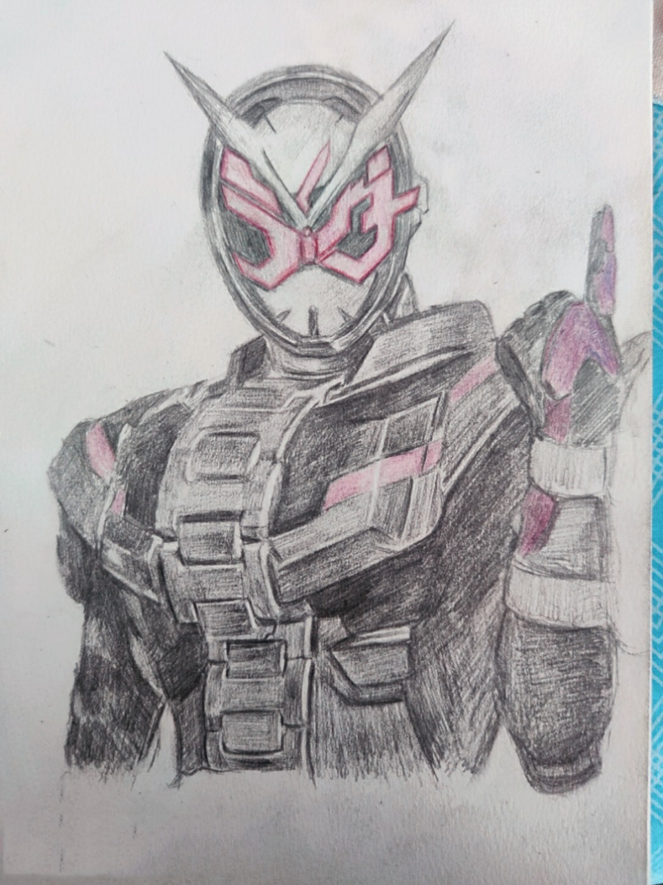 手绘假面骑士时王 假面骑士看的不多 看着帅就画了点