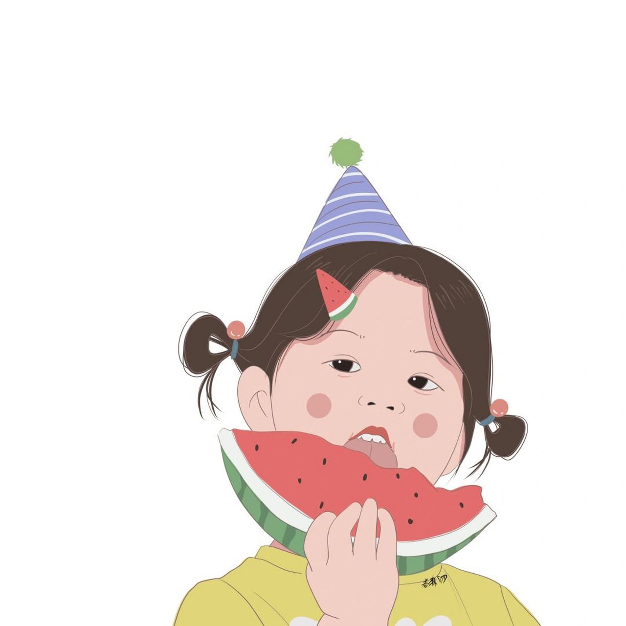 插画 | 头像 | 吃西瓜的季节来啦91 图片92二改92商用92去