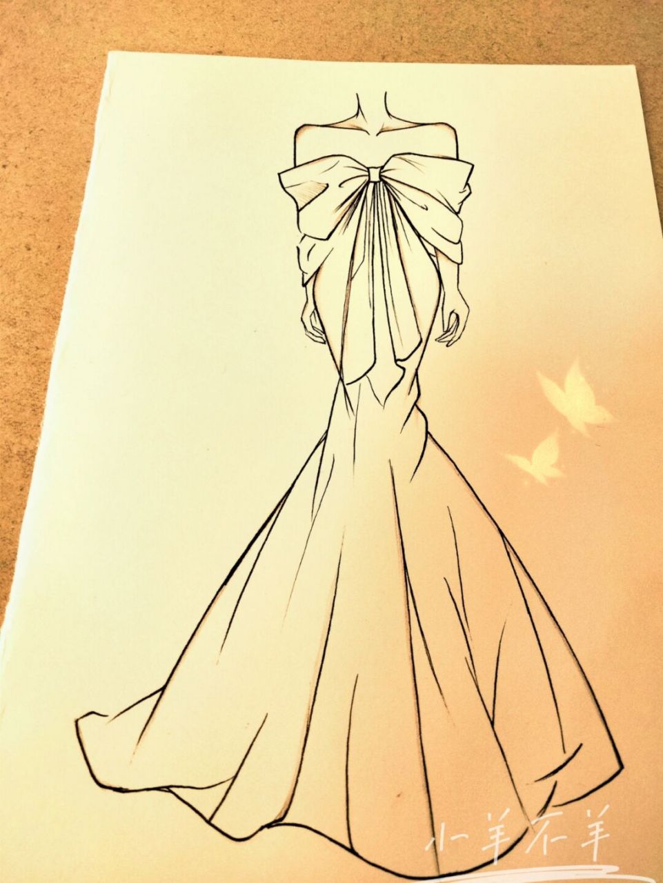 美女黑白简笔画(教程见55) 婚纱礼服手绘简笔画74绘画过程[期待]