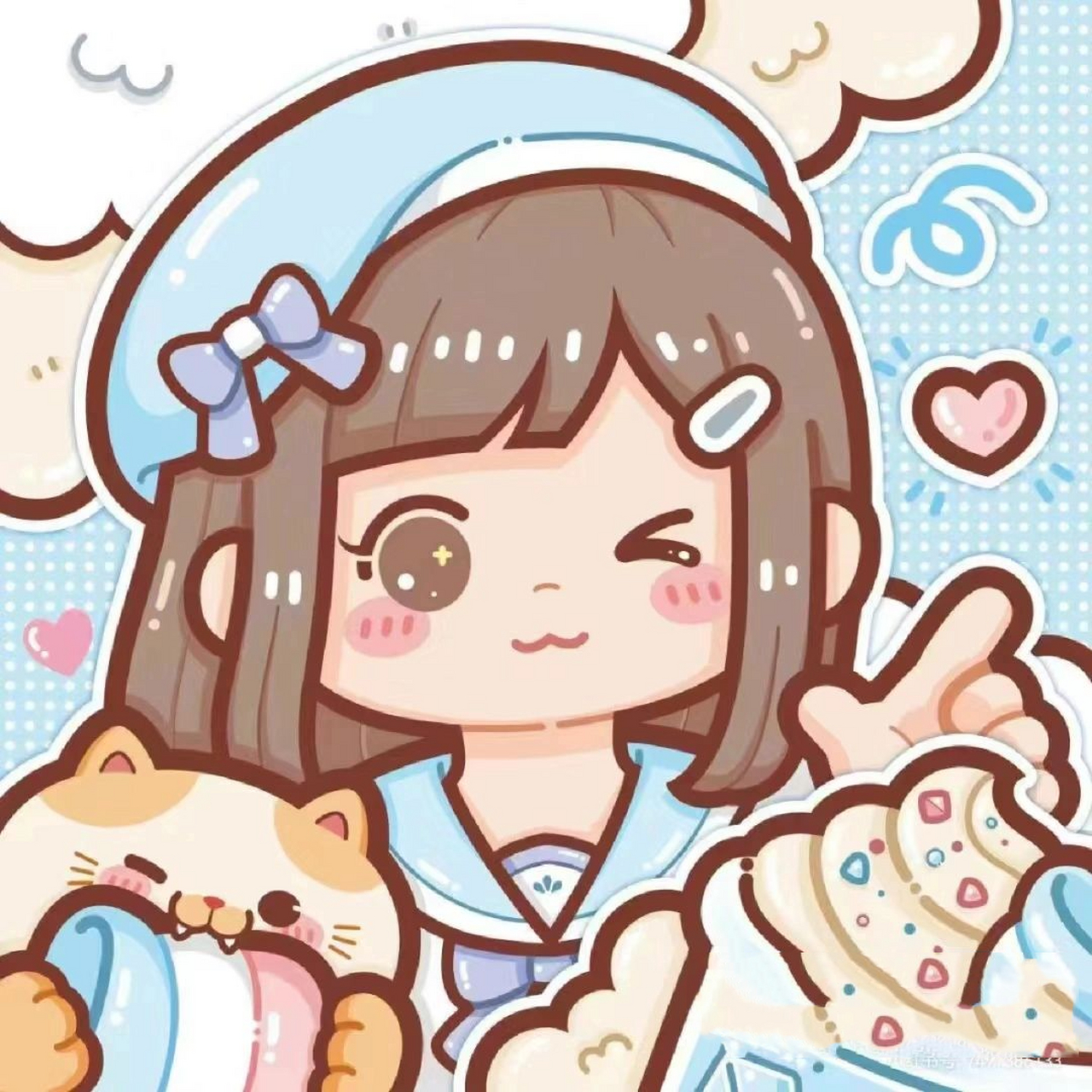 可爱的小麻薯手帐头像 #头像