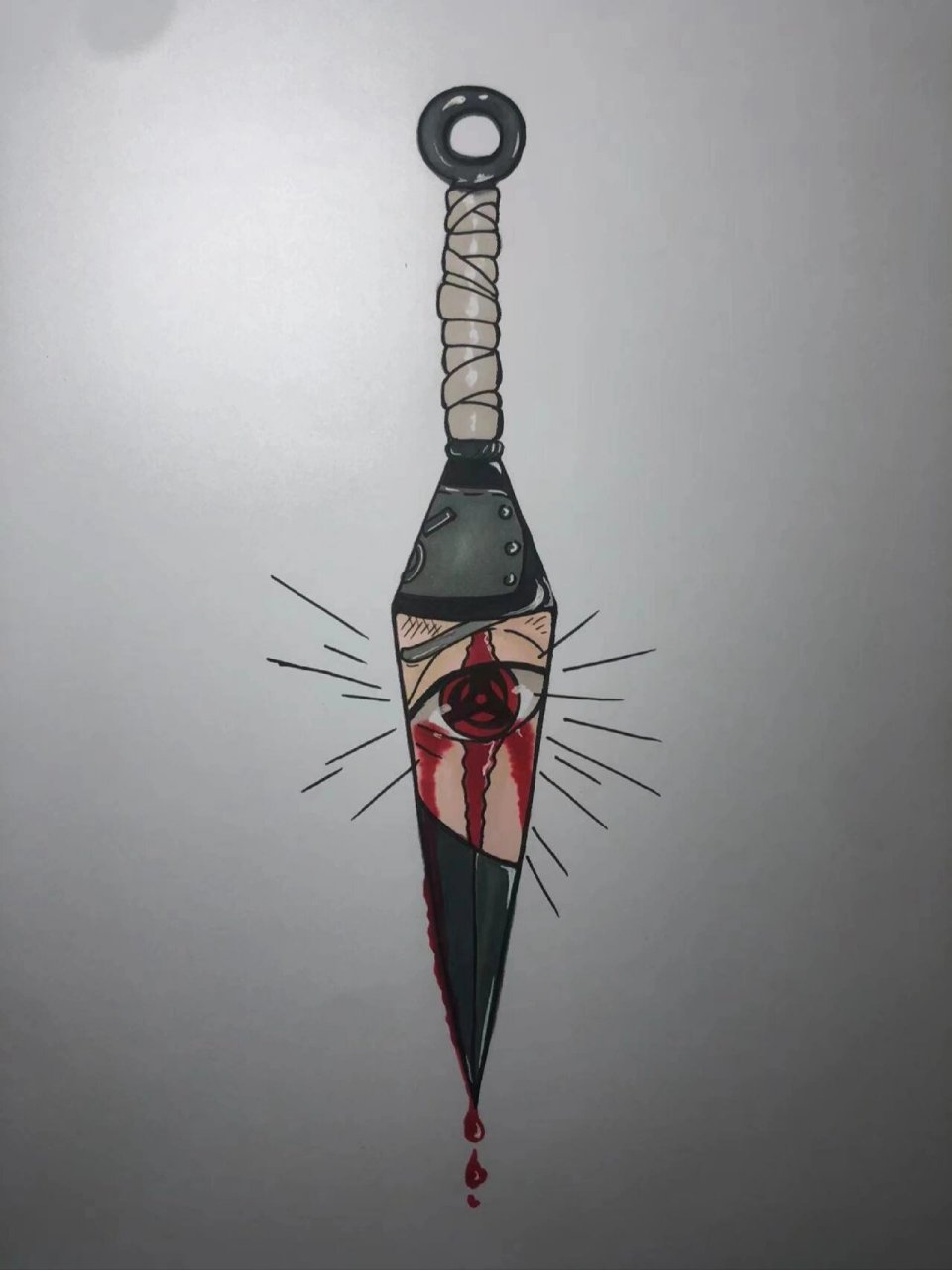 手绘火影忍者苦无简笔画