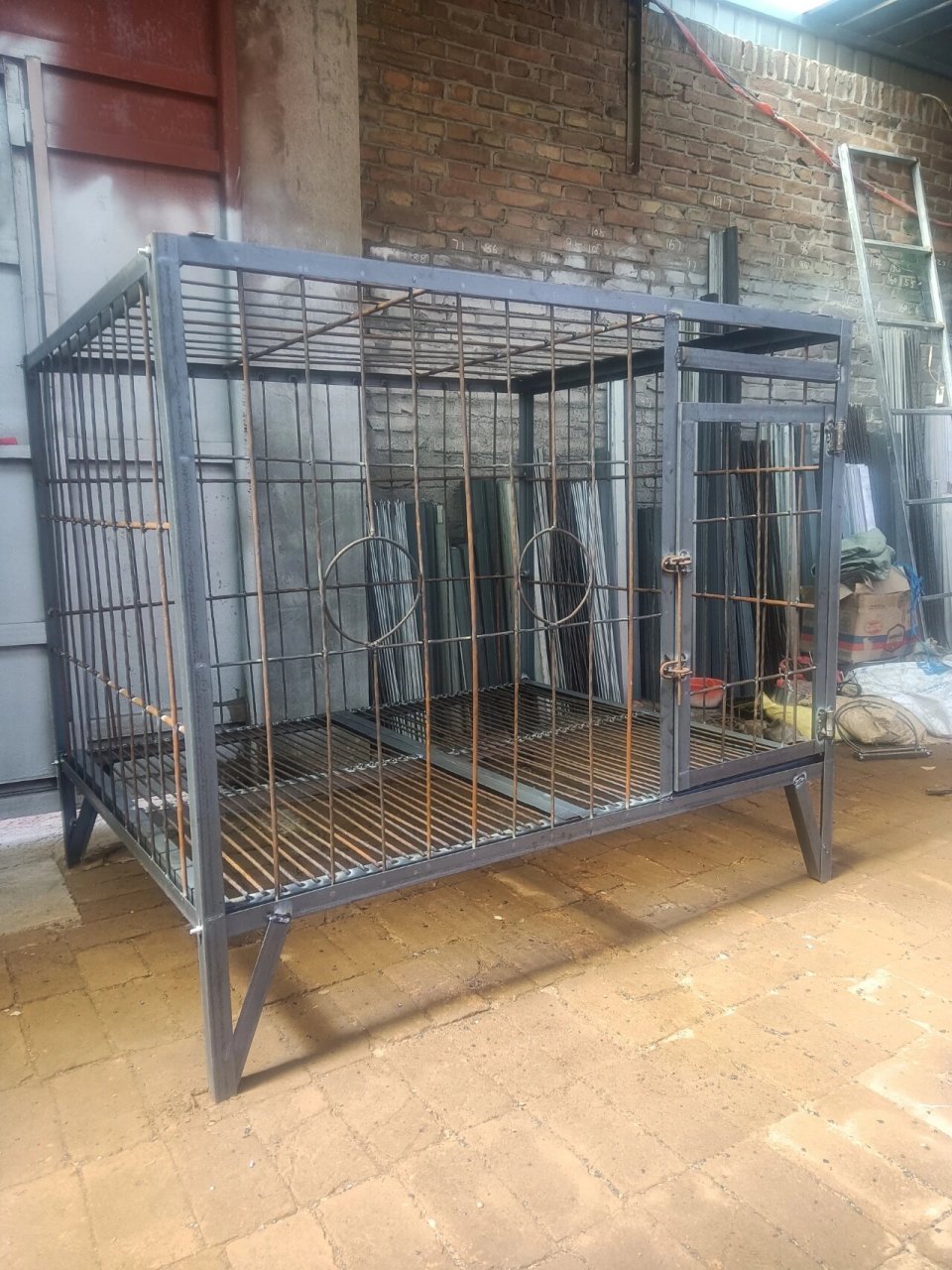 中大型犬角铁钢筋狗笼手工焊接