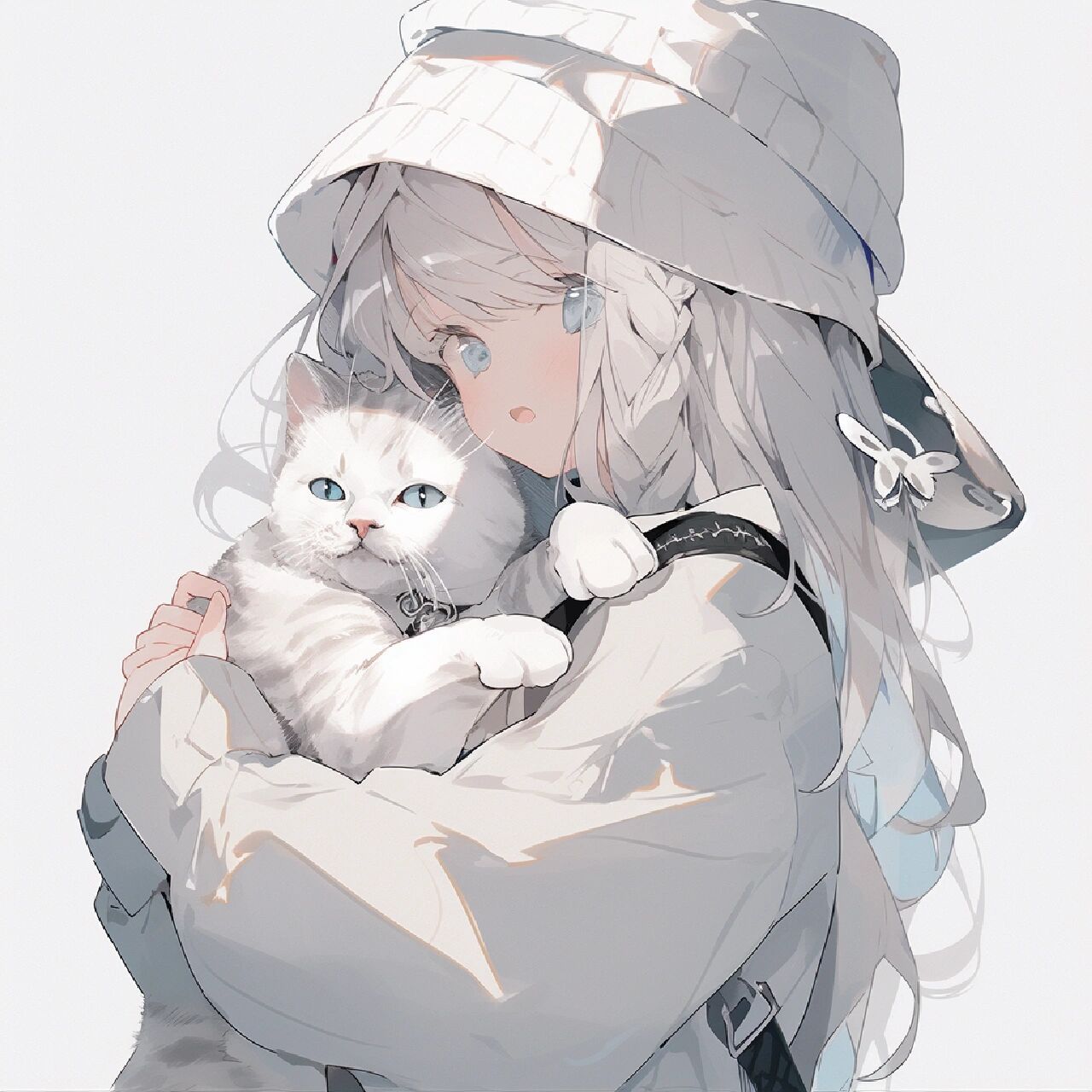 可爱猫猫头像第二弹丨少女与猫猫 应粉丝要求创作了一期猫猫女头希望