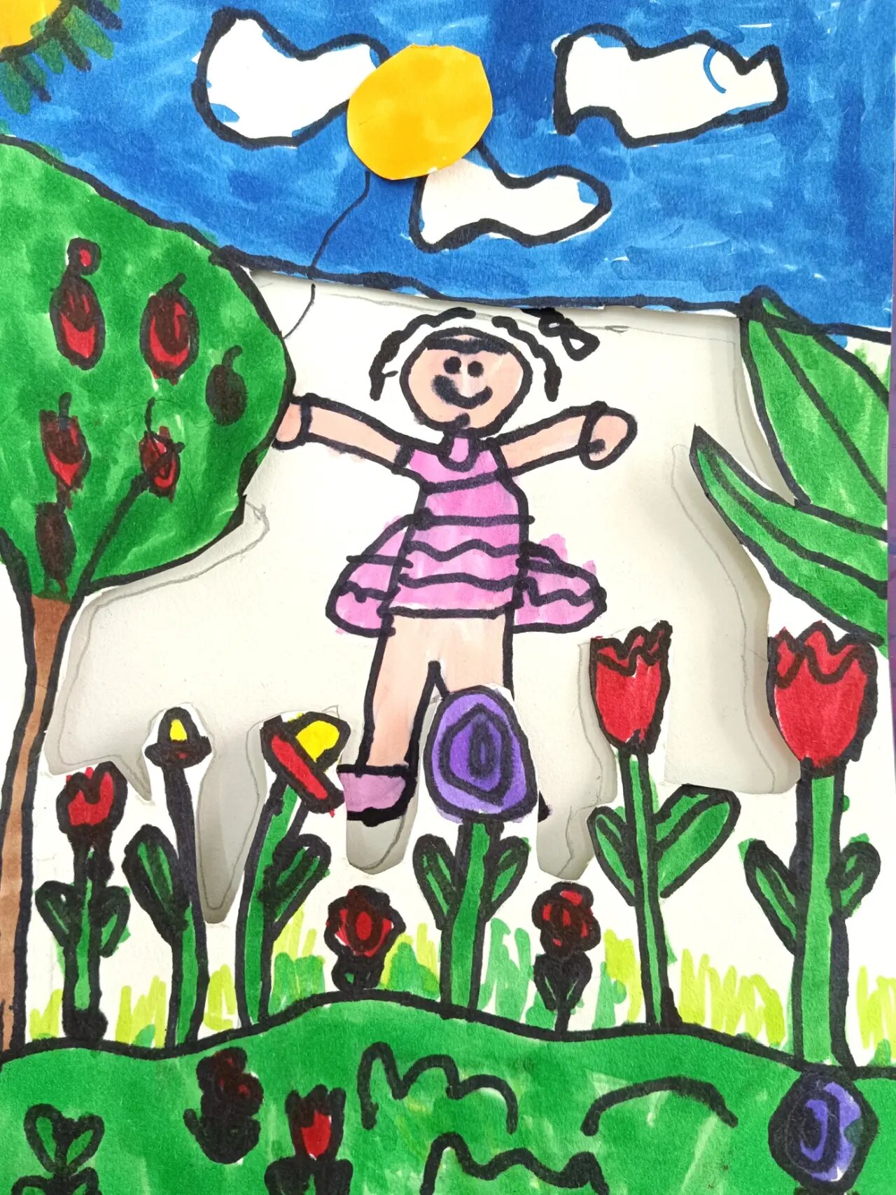 儿童画 | 春游(立体画