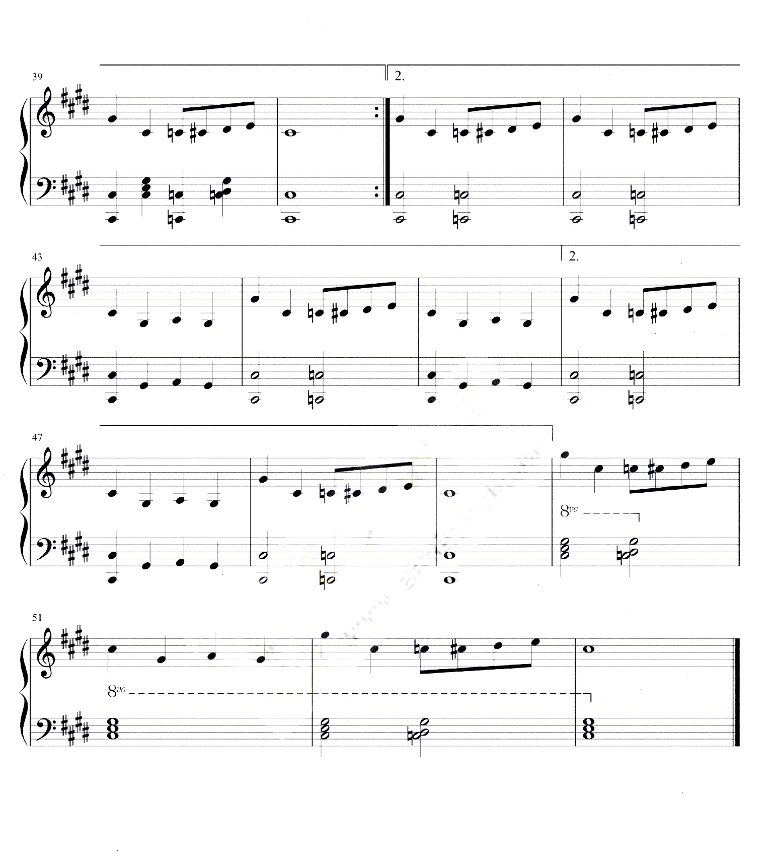 《hide and seek》(天堂岛之歌)钢琴谱