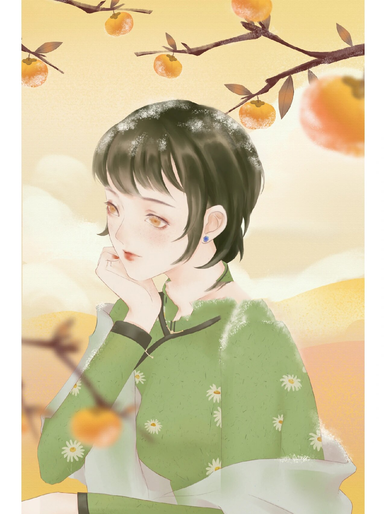 古风国潮旗袍美 女插画①