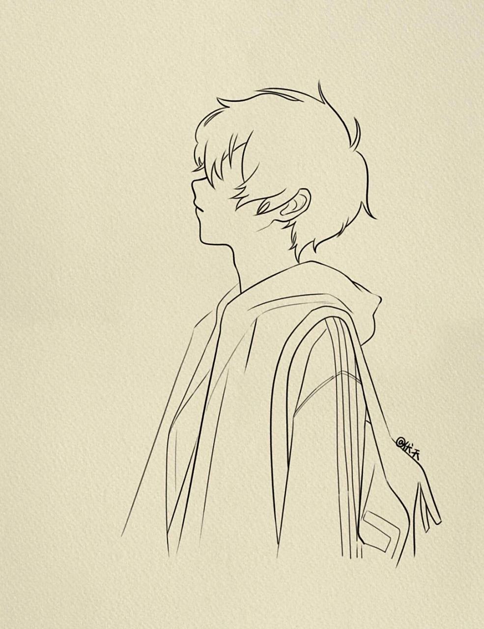 男生头像# #男头# #侧脸# #寻找小红书绘画大神# #画画的日常# #简笔