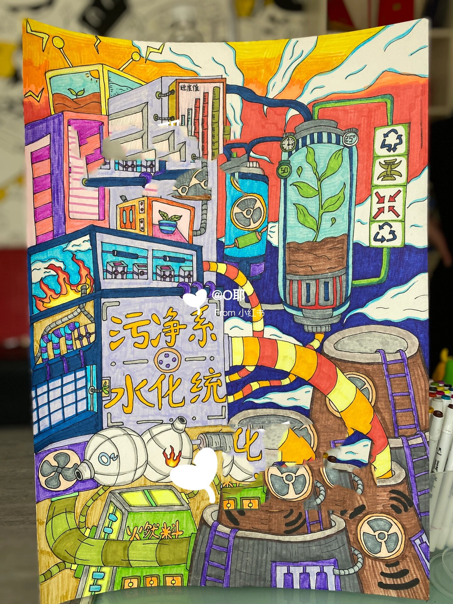 污水净化系统主题画