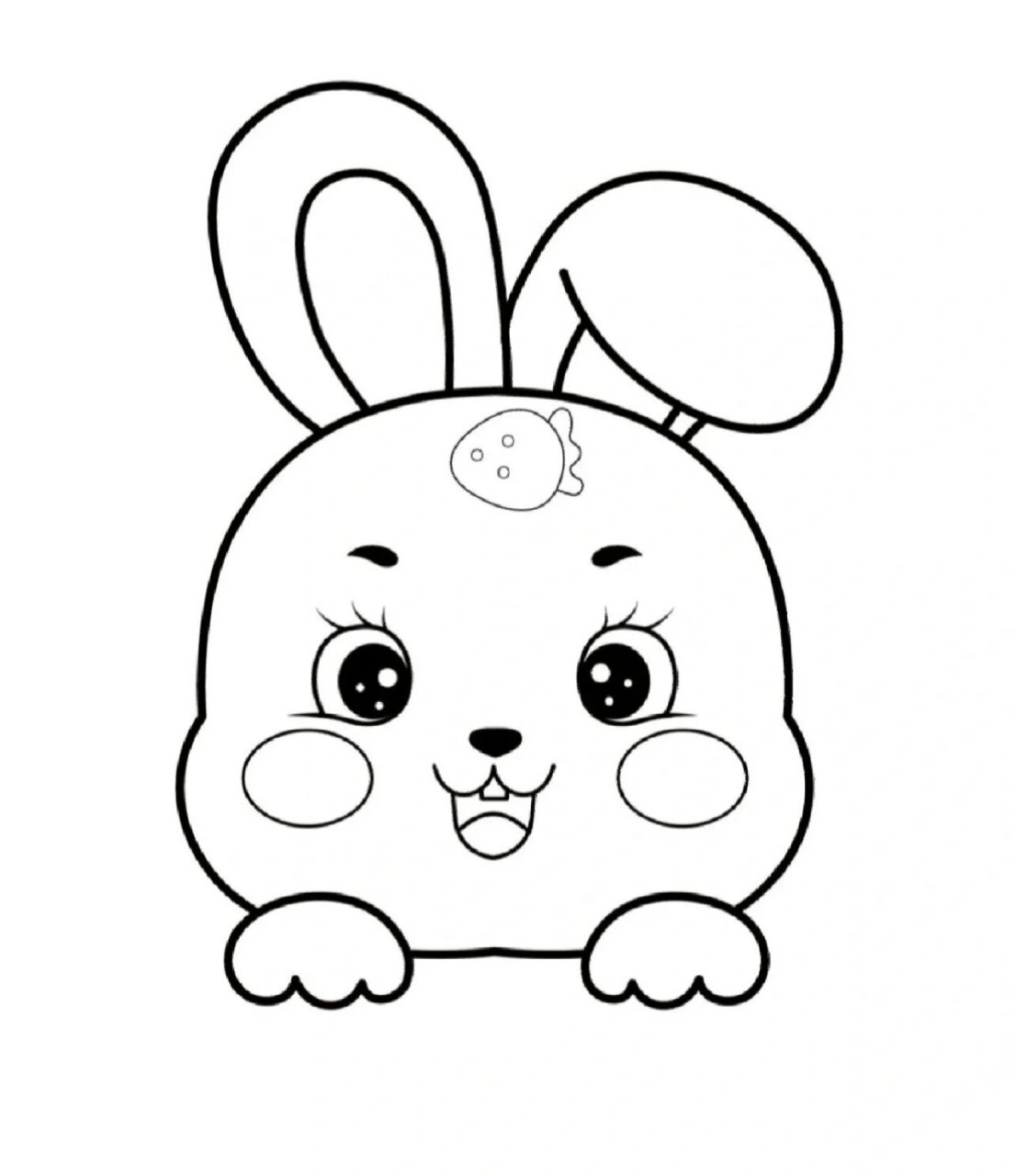 小白兔涂色 #幼儿园# #动物美术涂色# #兔子简笔画