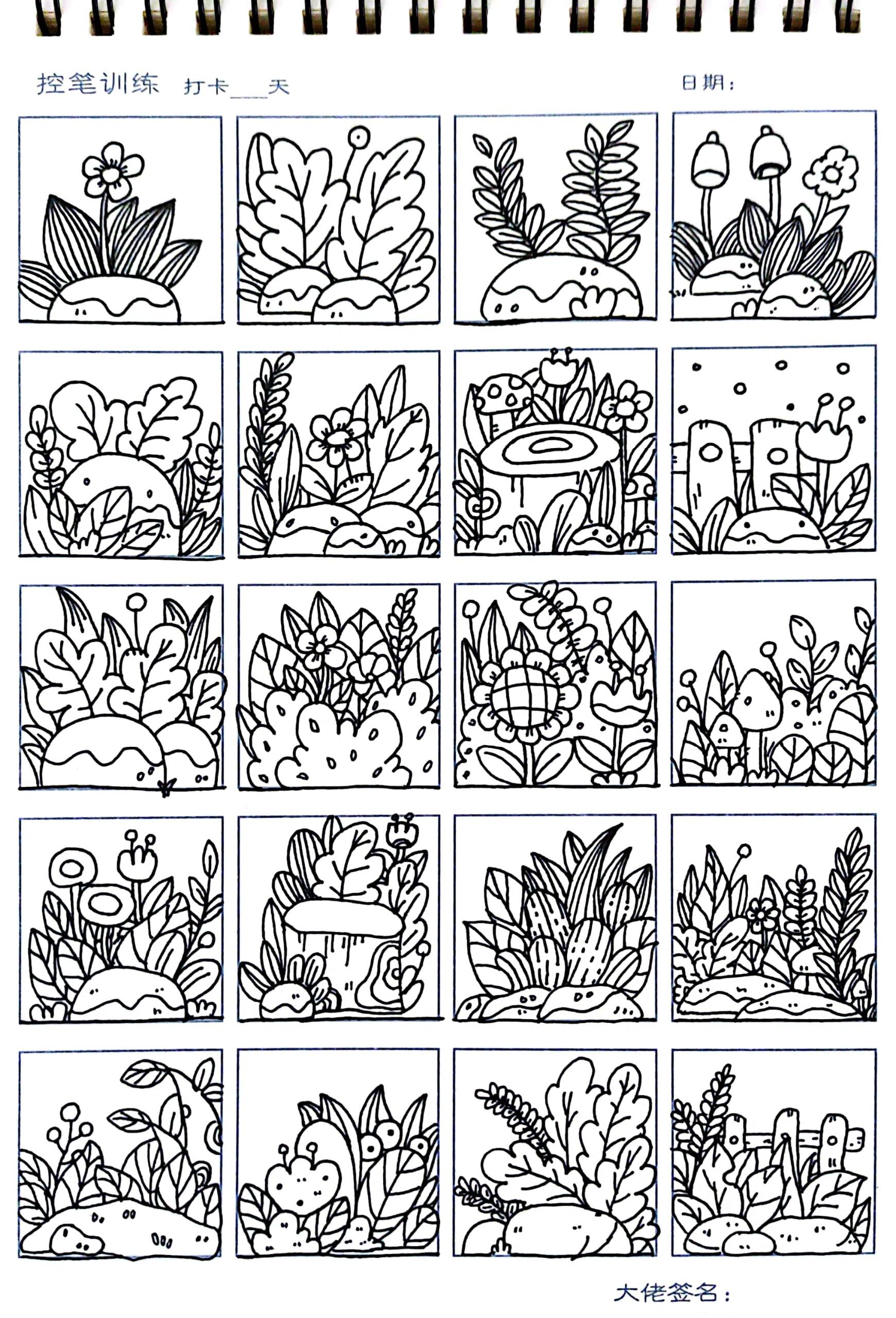 植物简笔画|植物丛