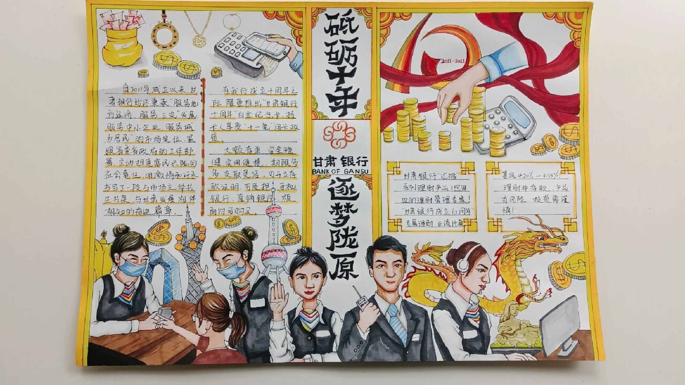 砥砺十年 逐梦陇原手抄报