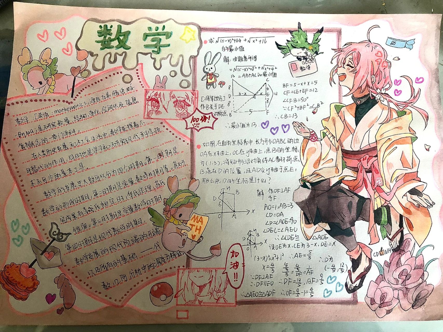 数学手抄报喽 我摆烂啦