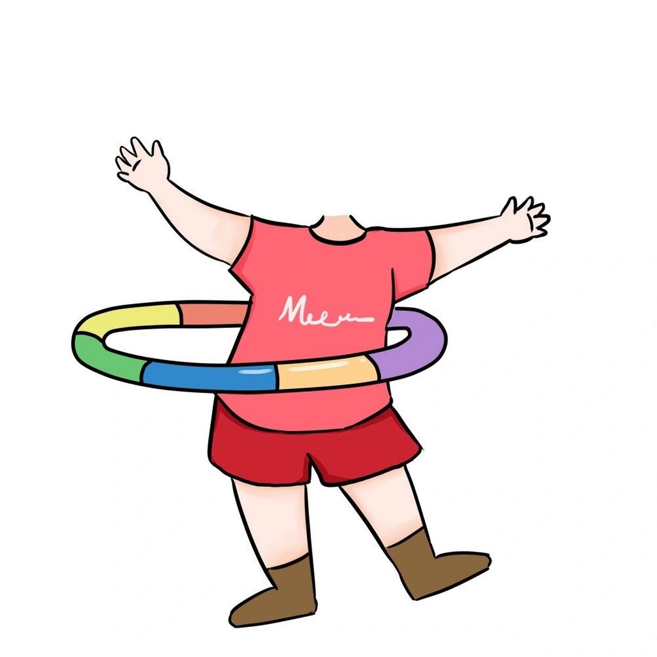 运动小孩可爱卡通身体抠图素材