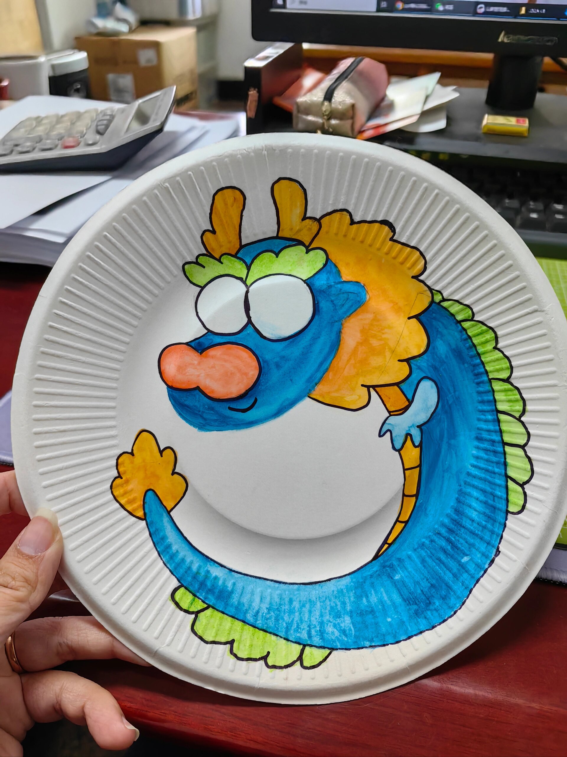 龙年黏土丨纸盘中国龙幼儿园手工