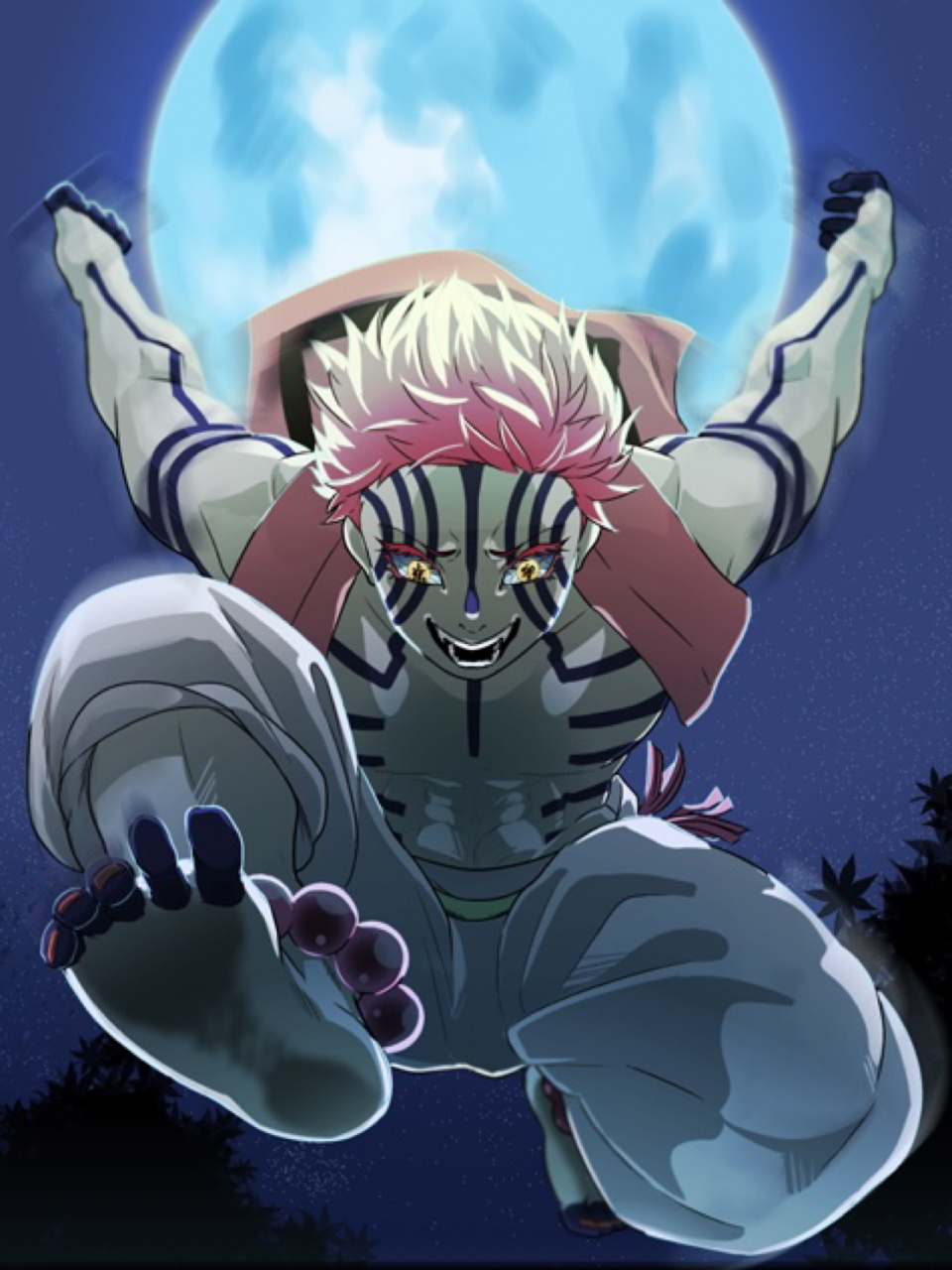 猗窝座鬼灭之刃壁纸最后一波!需要赶紧收了 三哥确实帅