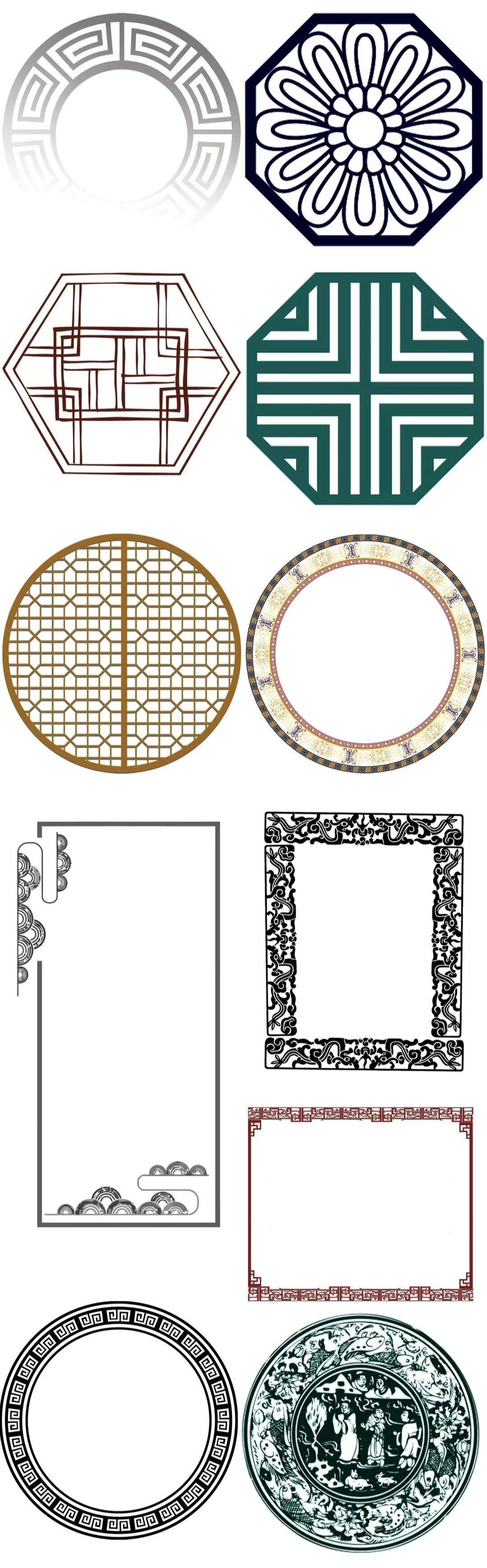 中国风花纹边框装饰古典中式图案底纹边框 古风古典传统花纹底纹边框