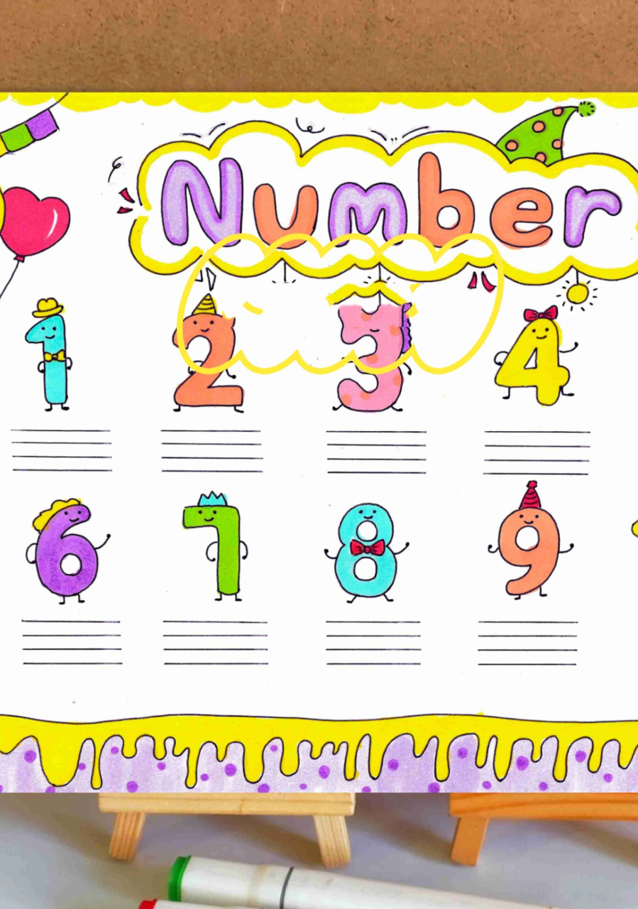 英语英文数字number手抄报122 94手绘…英文数字手抄报no122 94