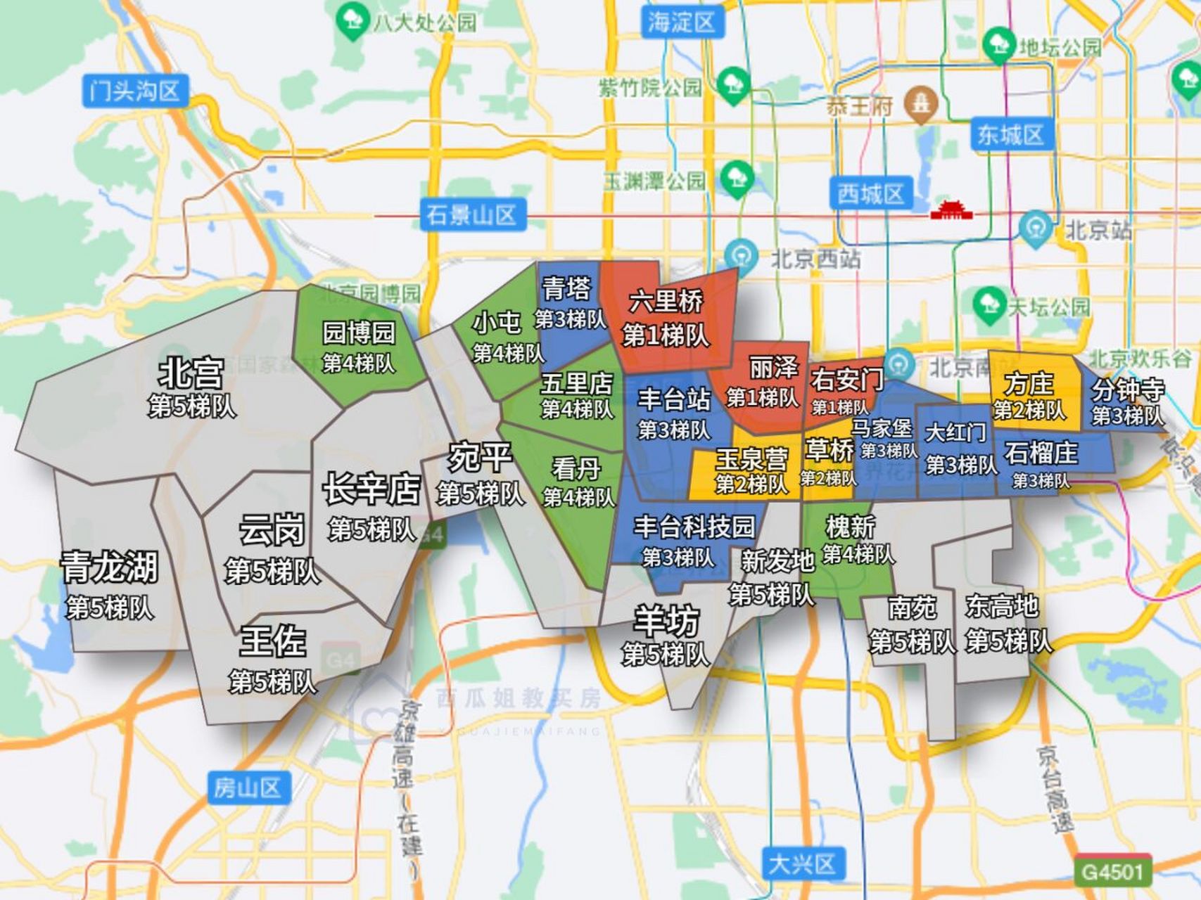 99北京丰台各板块价值梯队排名99 第11566梯队:丽泽,右安门