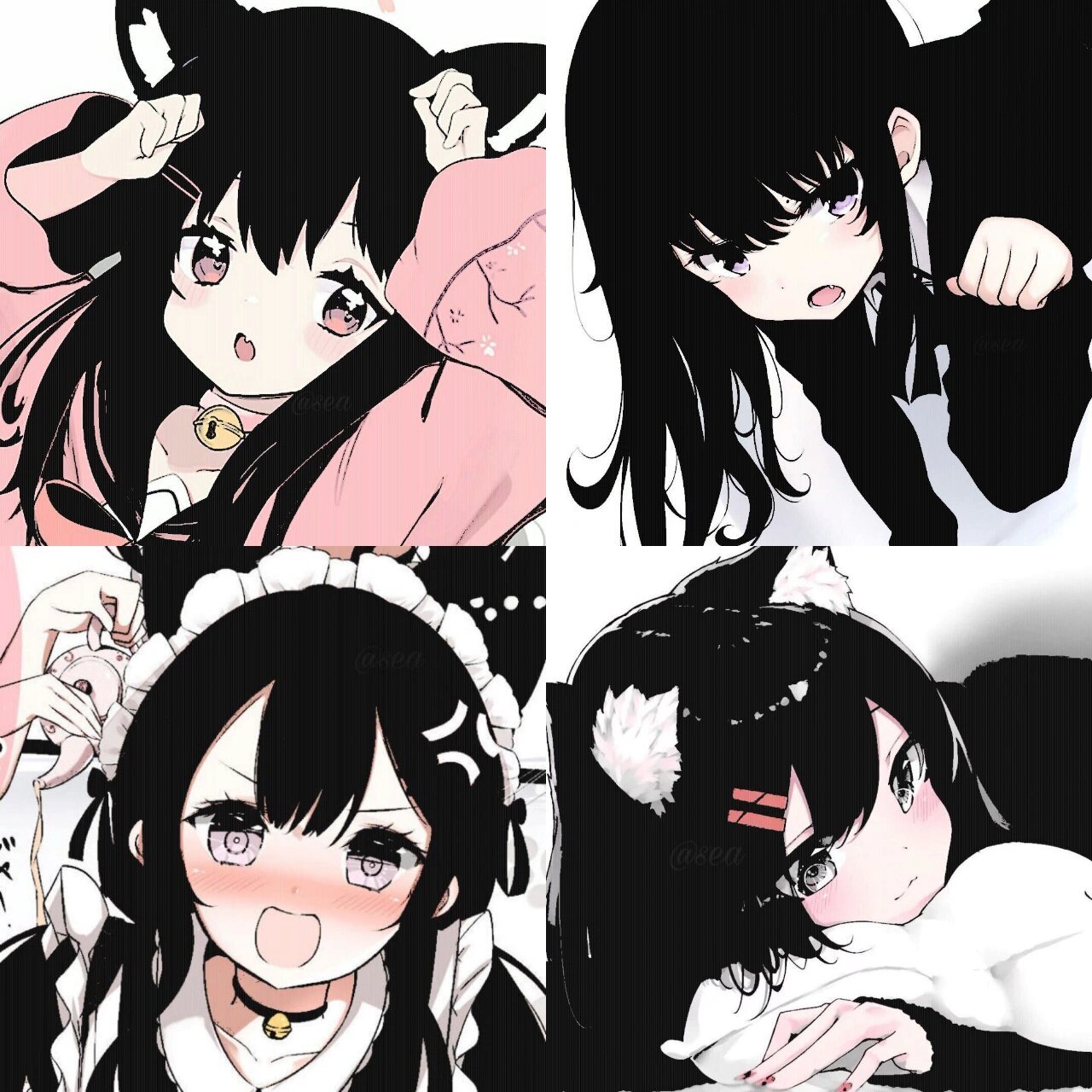 超超可爱的黑白动漫女生头像! 真的很爱!软妹给我冲!