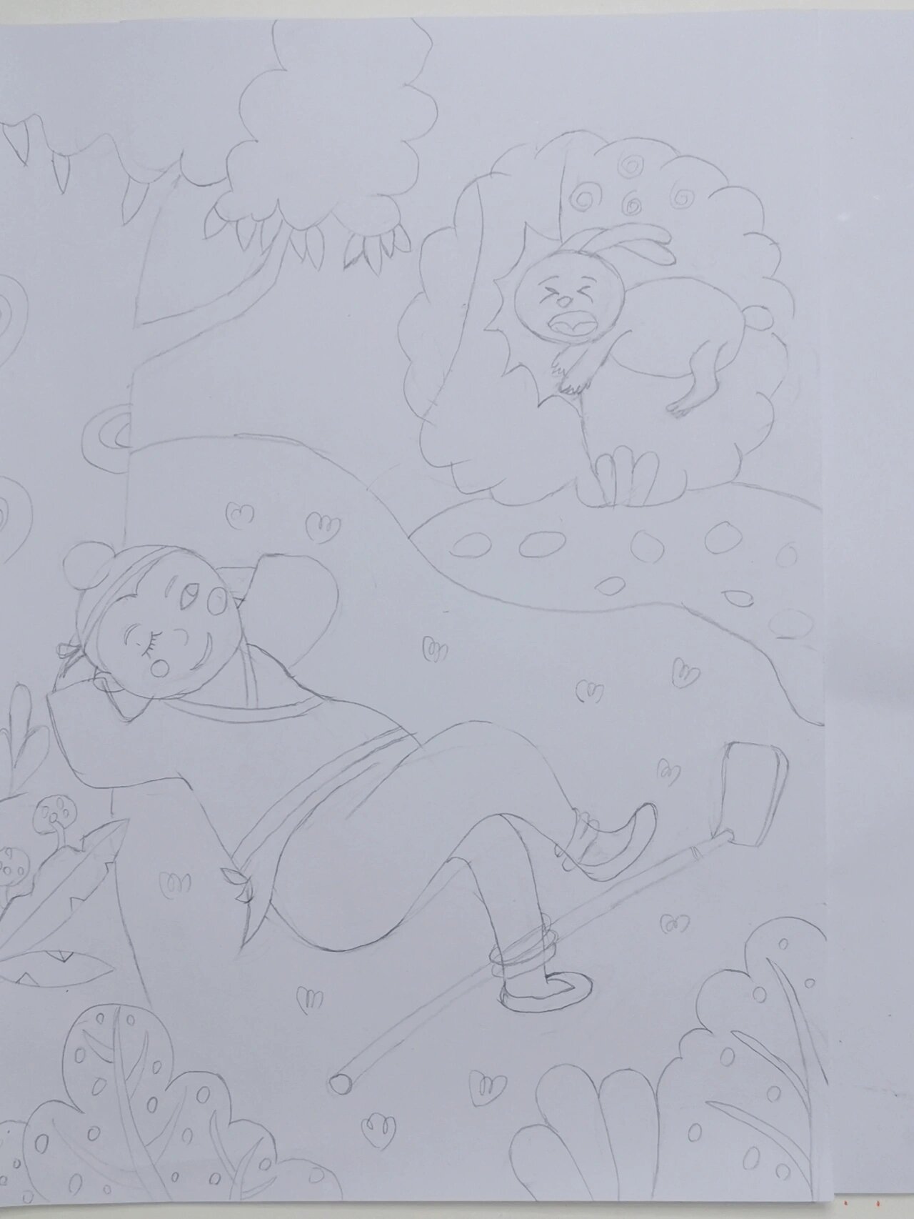 马克笔|《守株待兔》寓言故事绘画