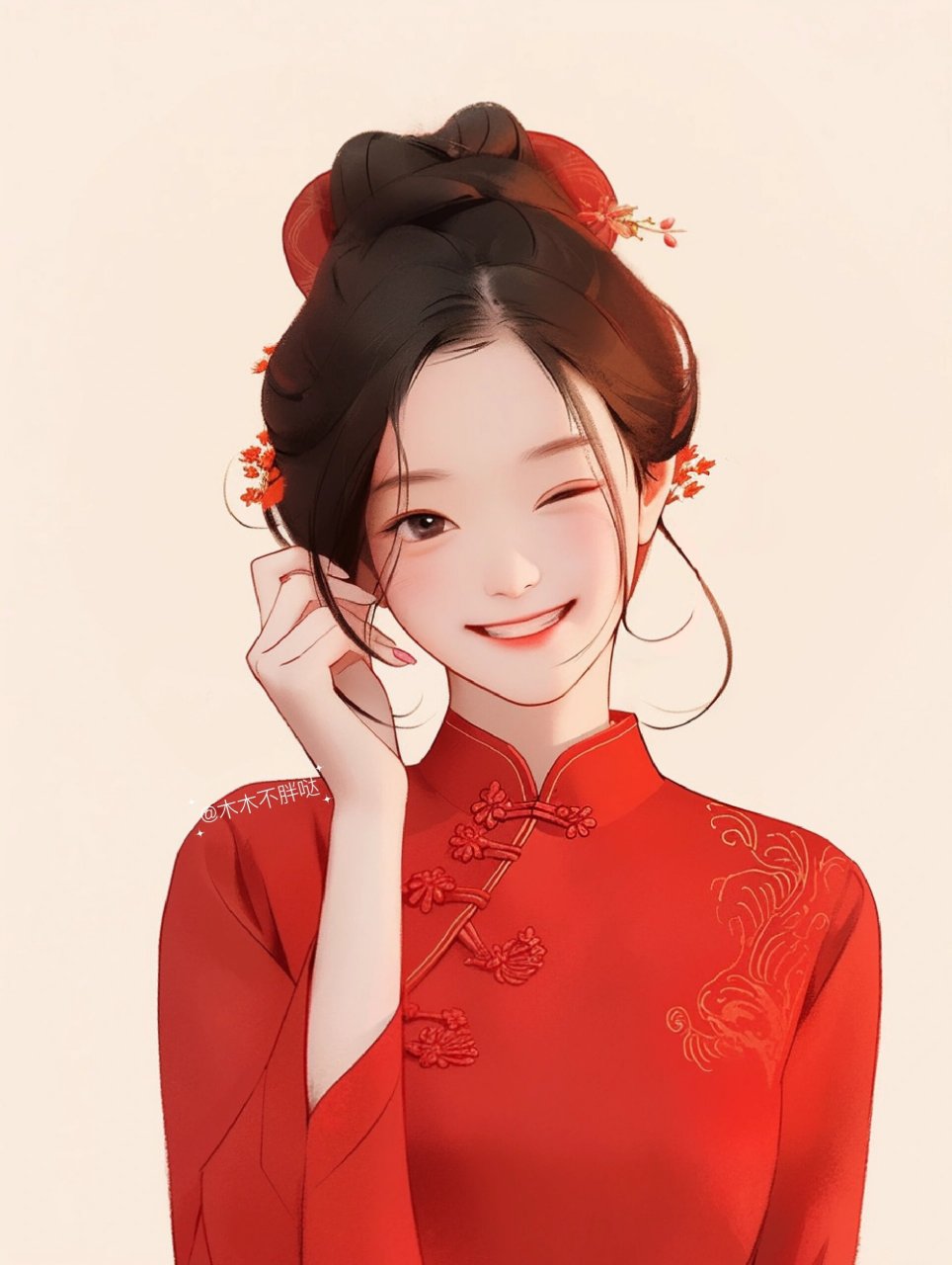 20246969旺财旺运92新年红色系女生头像 新的一年红红火火,喜气