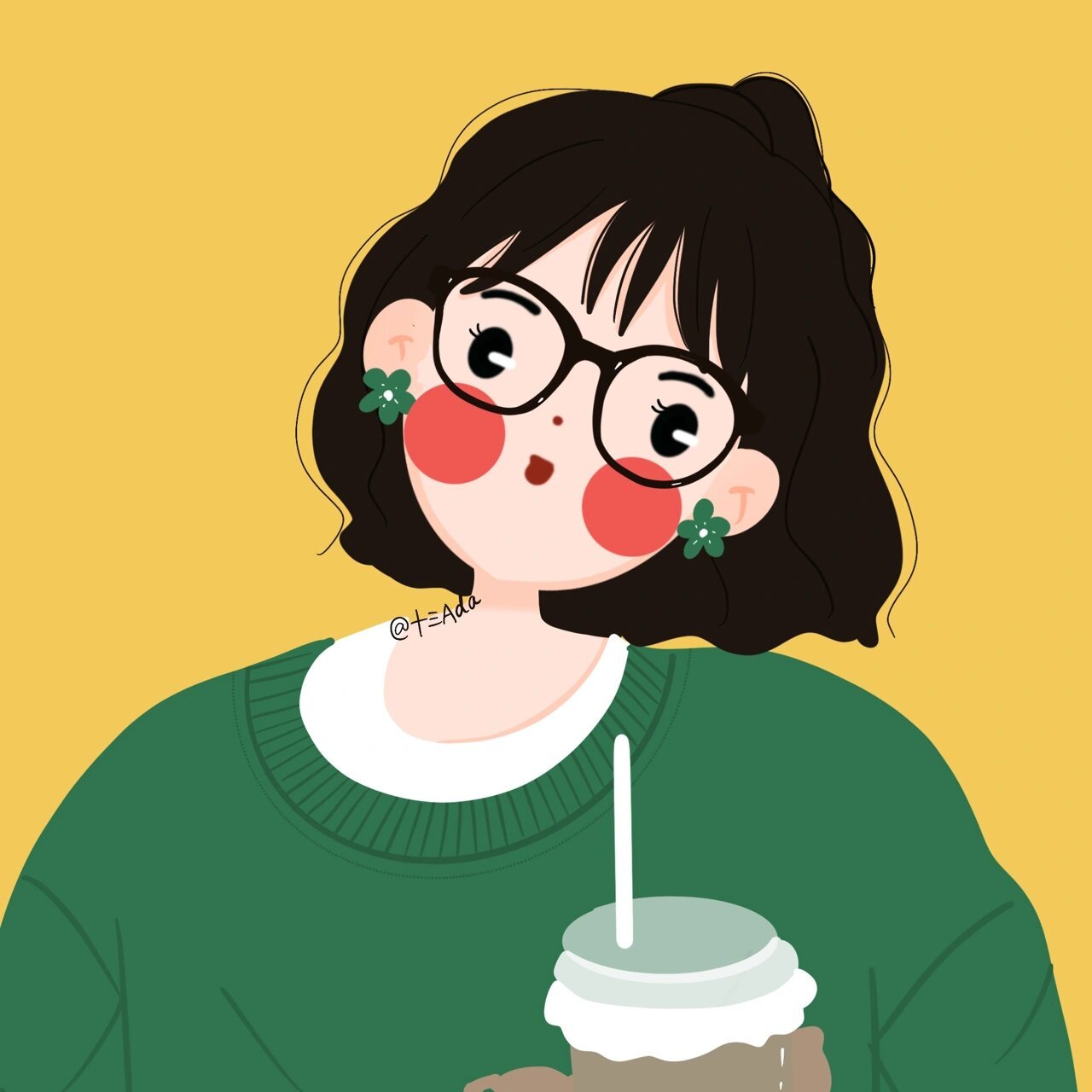 日更96 春天的绿,安排上98 模特参考:一口沙拉酱 可自行下载做