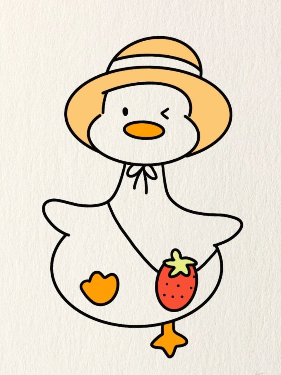 简笔画教程|可爱小鸭子