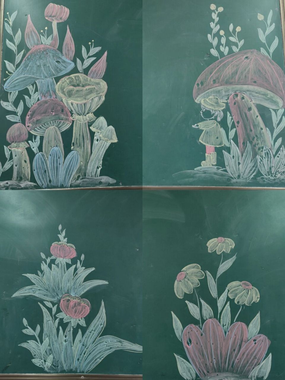 新学期黑板报|美术老师|粉笔画 小红书的老师们太厉害了,随便创作一幅