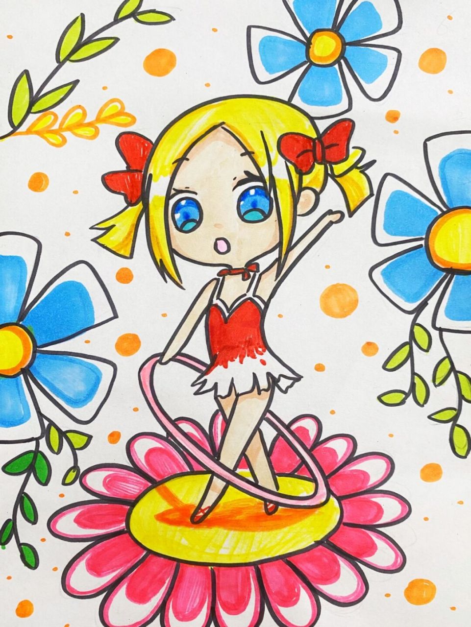 运动女孩 动漫 #儿童画# #马克笔# #卡通画# #运动女孩# #运动# #动漫