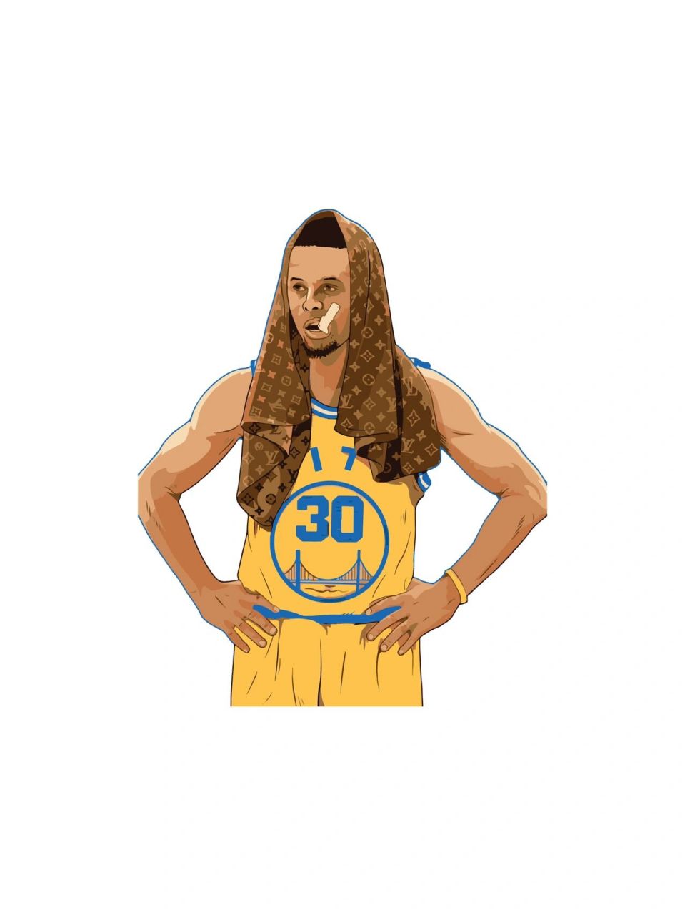 【憨瑞插画】nba球星美式插画三分王库里