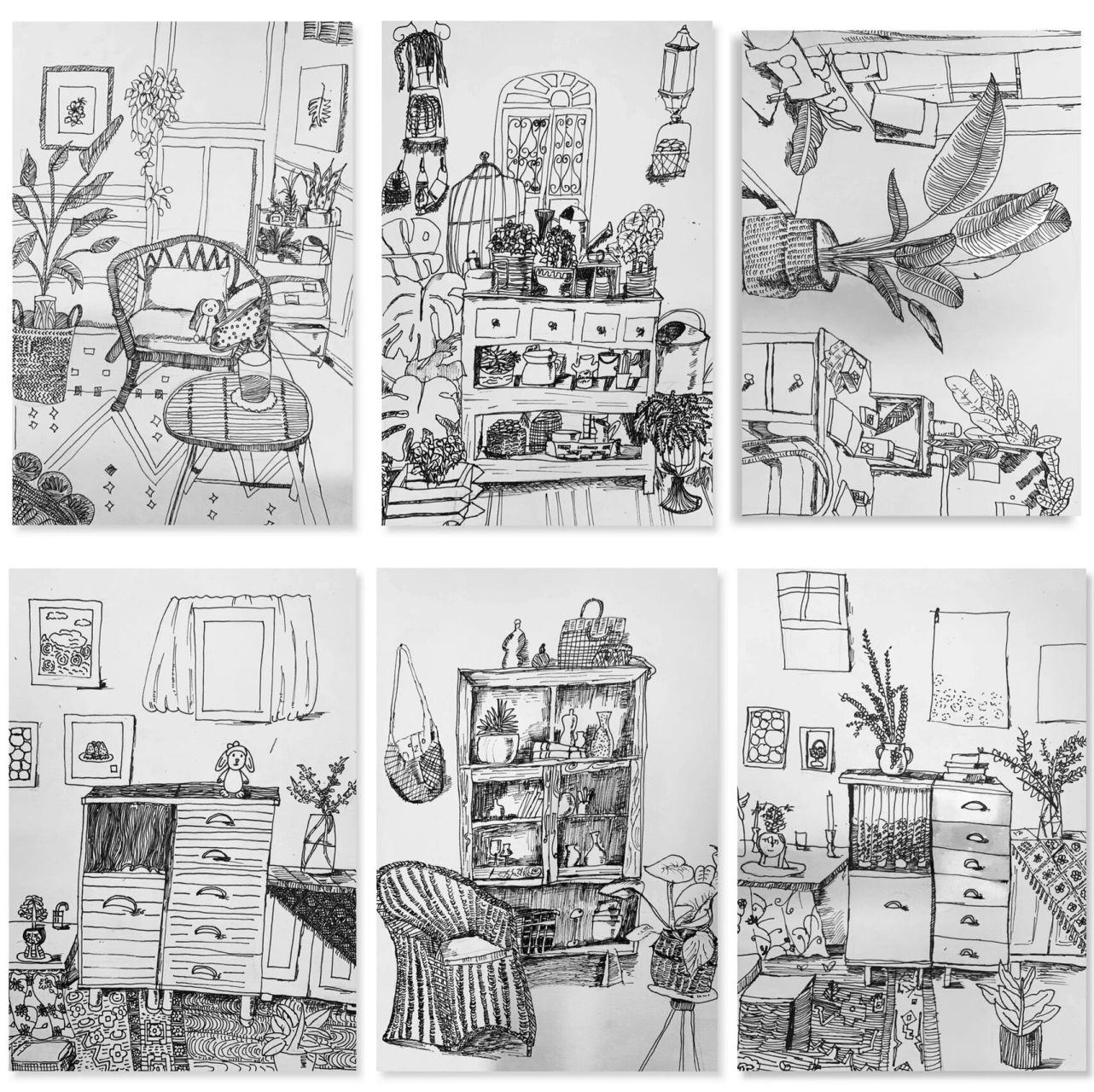 绘画 《室内一角》三年级9岁以上 照片写生——速写——《室内一角》