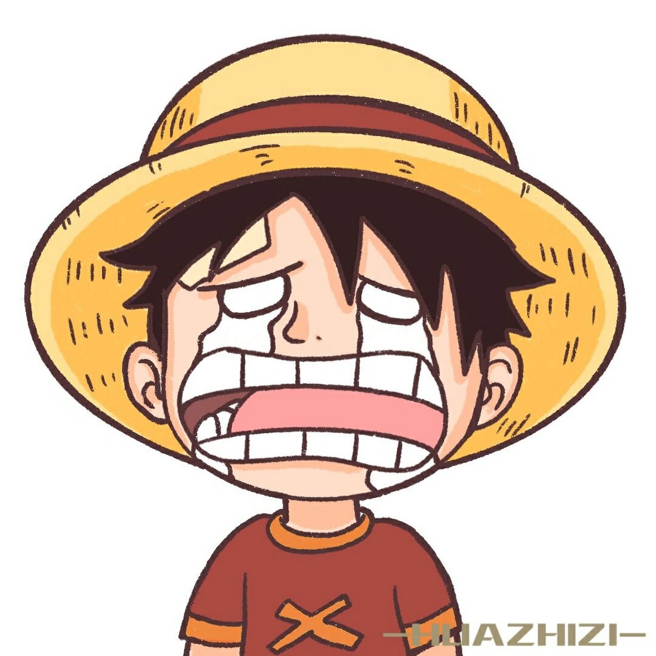 海贼王 路飞 路飞基本都是笑嘻嘻的,就那么几次哭过,极度伤心难过