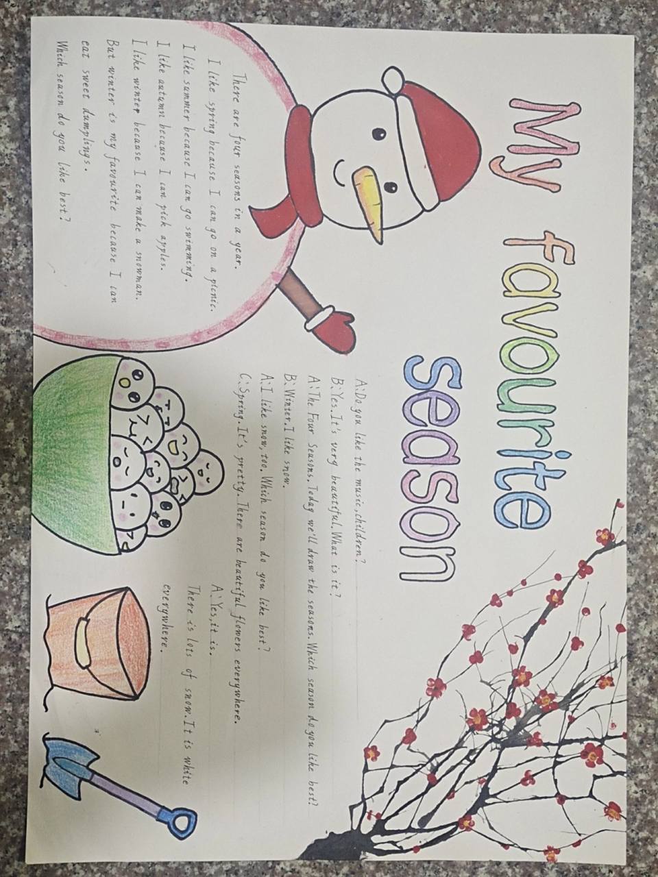 《my favorite season》手抄报 《my favorite season》手抄报