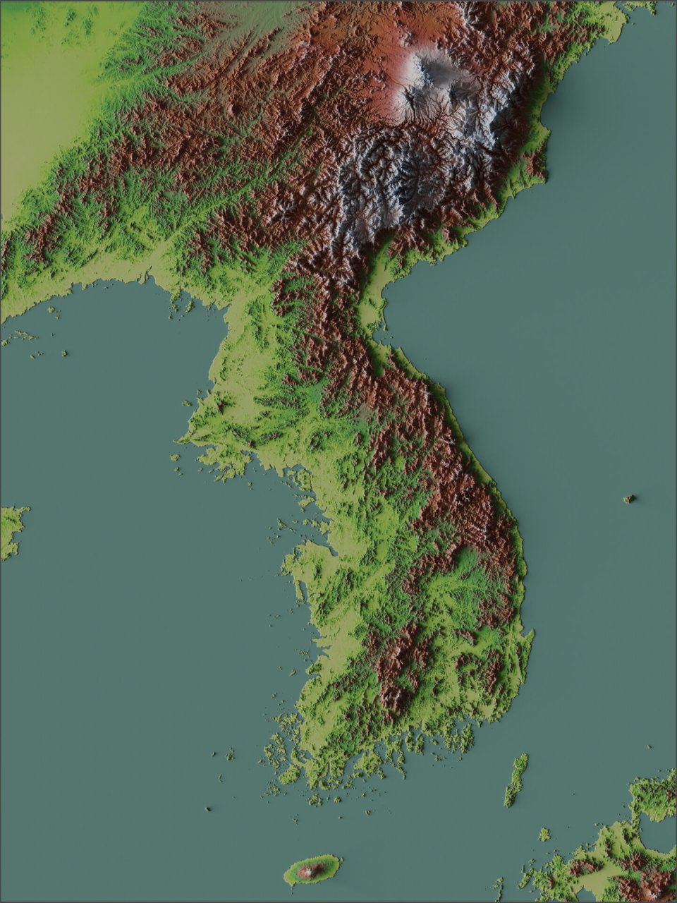 朝鲜半岛地形图
