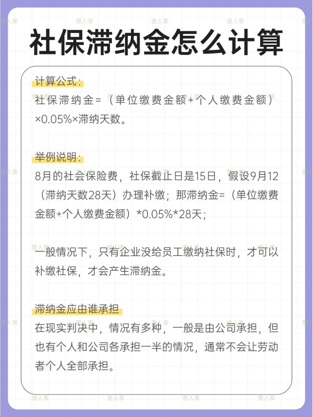 滞纳金计算表格模板