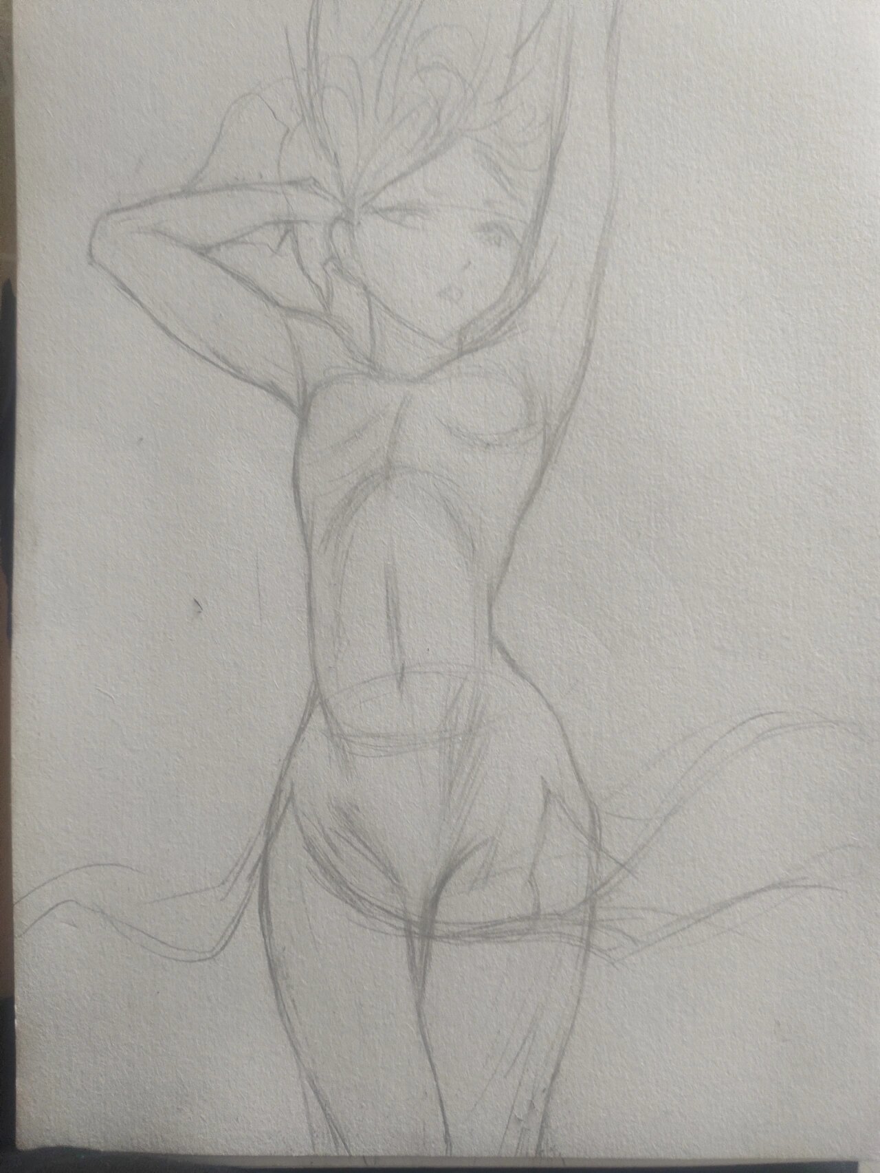 临摹战栗的龙卷 材料:黑色水笔,12b铅,速写纸 ps.