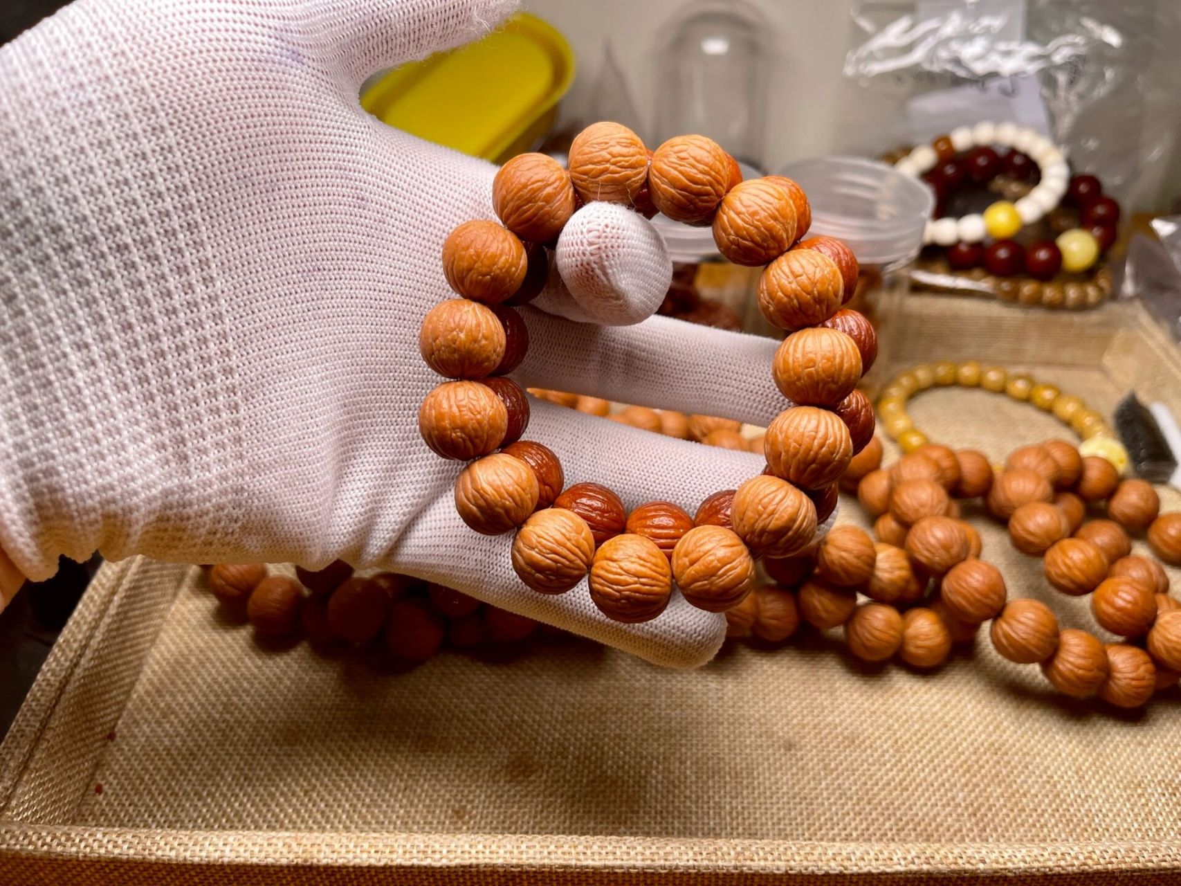 猴头凤羽手串 凤羽又叫磨盘凤羽,桩高跟直径差1.