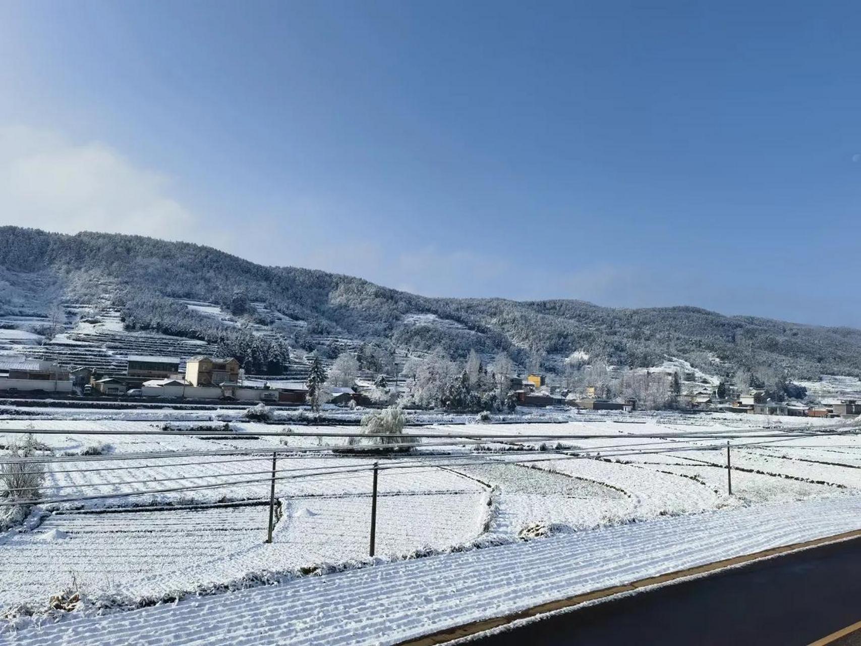 会泽公园雪景图片