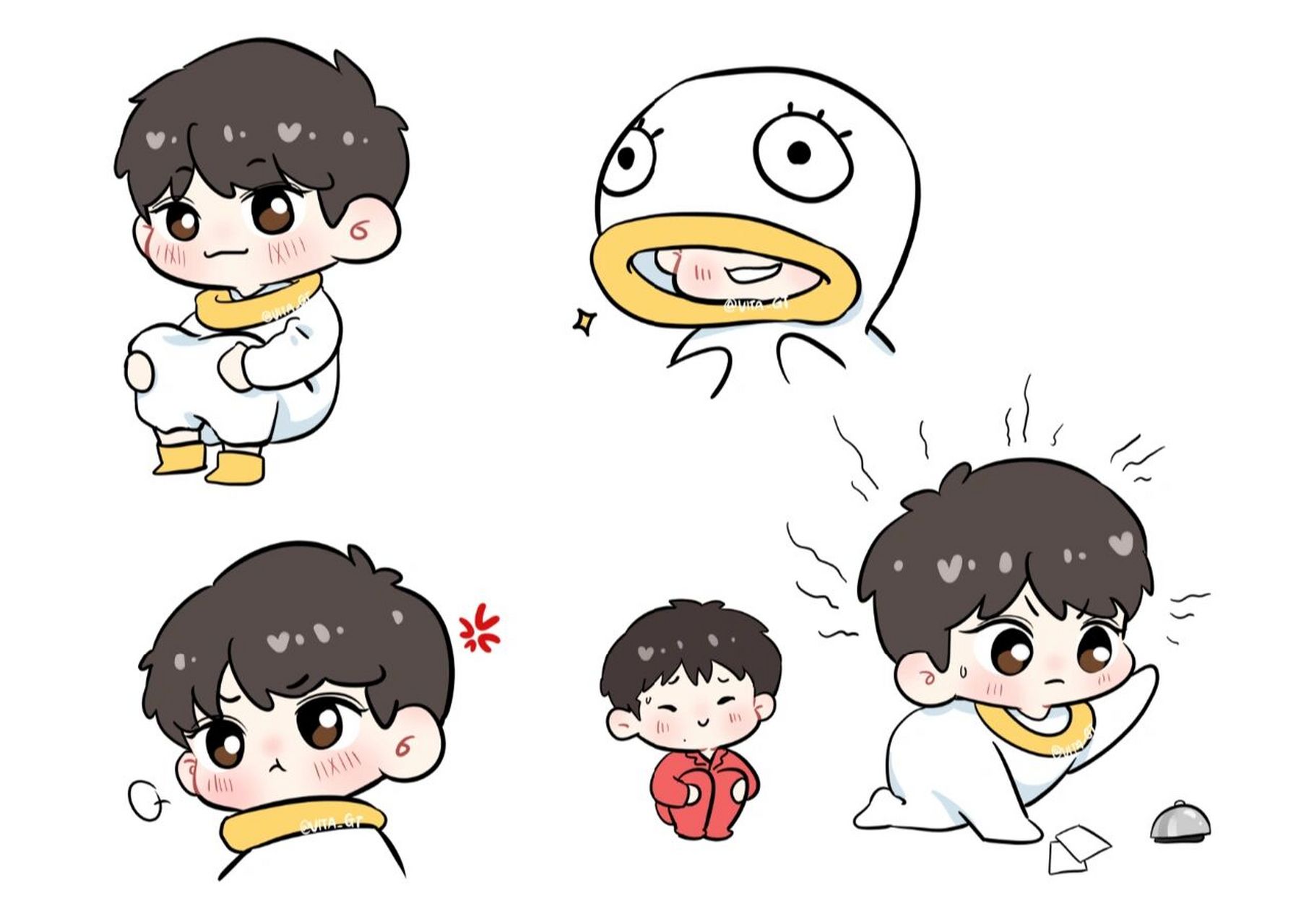 q版|笨蛋真源    	 之前摸的睡衣小张张,想看新物料…… 	 慢慢把之前