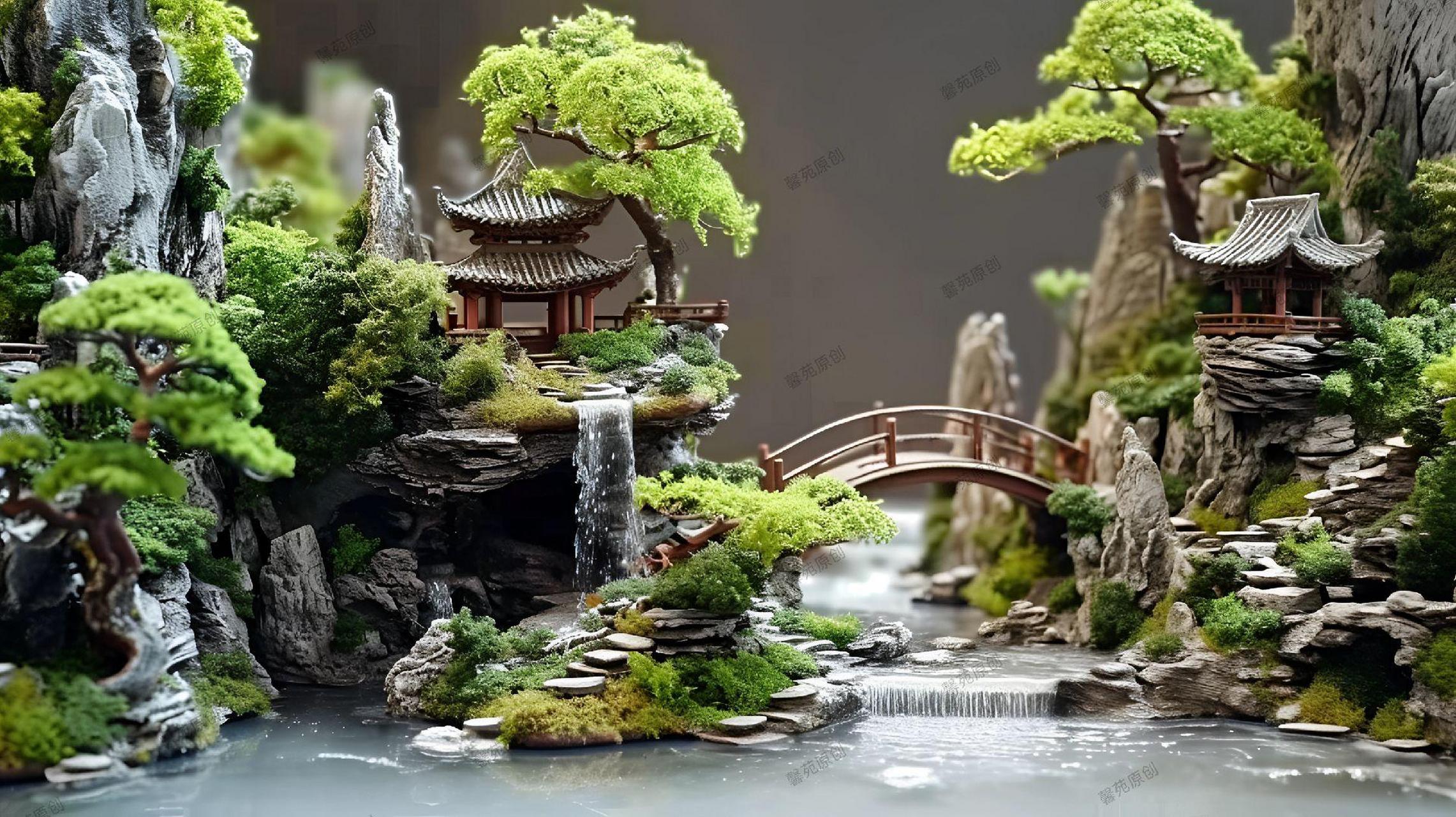 水陆缸微景观鱼缸造景 空间美学