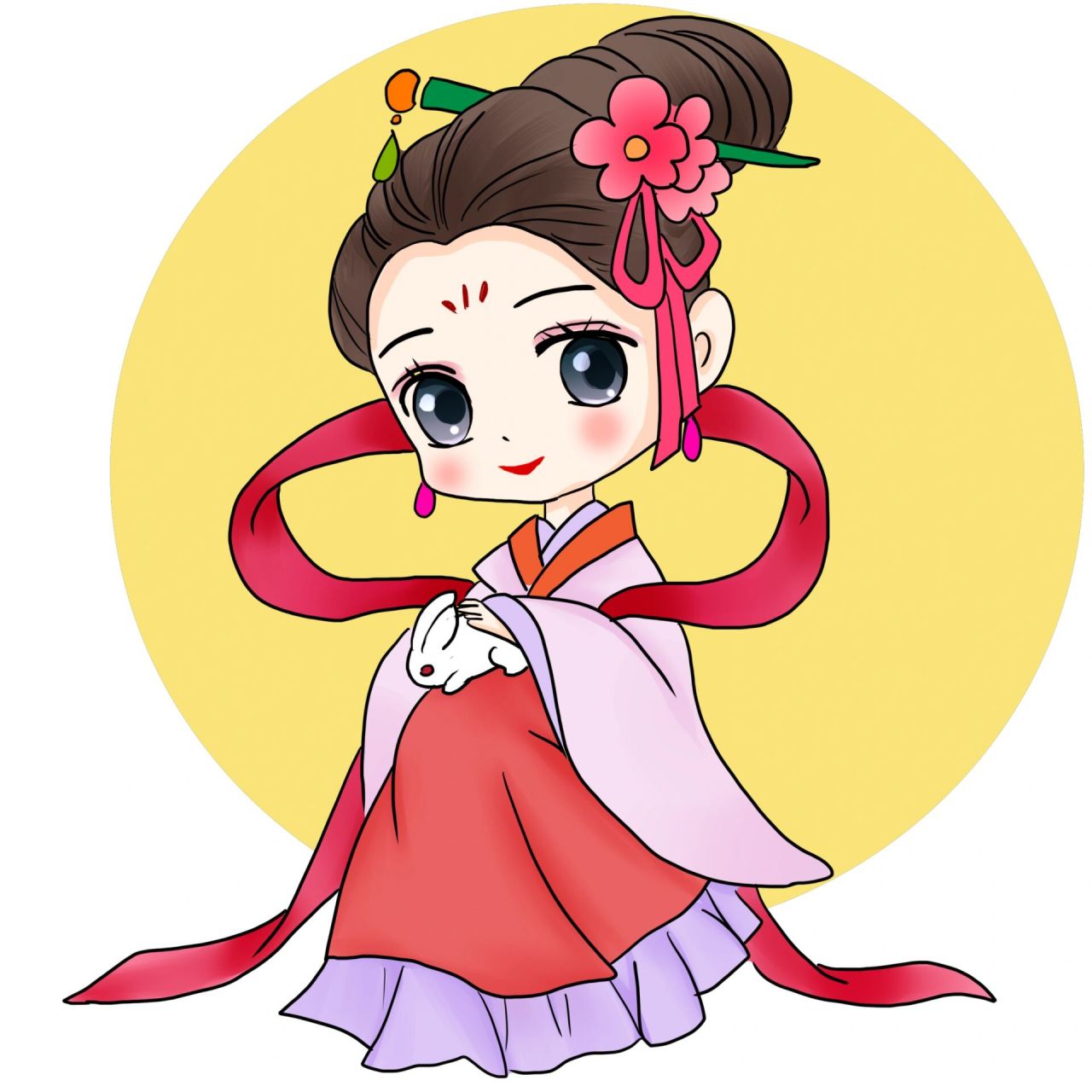 中秋免抠素材:月光下的嫦娥(17) 中秋节的神话故事很多 其中"嫦娥奔月