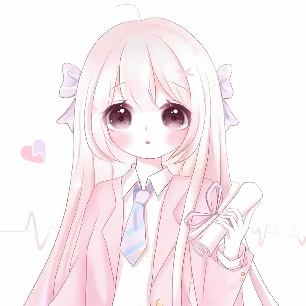 女生头像116‖手绘动漫可爱软萌q版卡通 "智者不如爱河,我是小笨蛋"