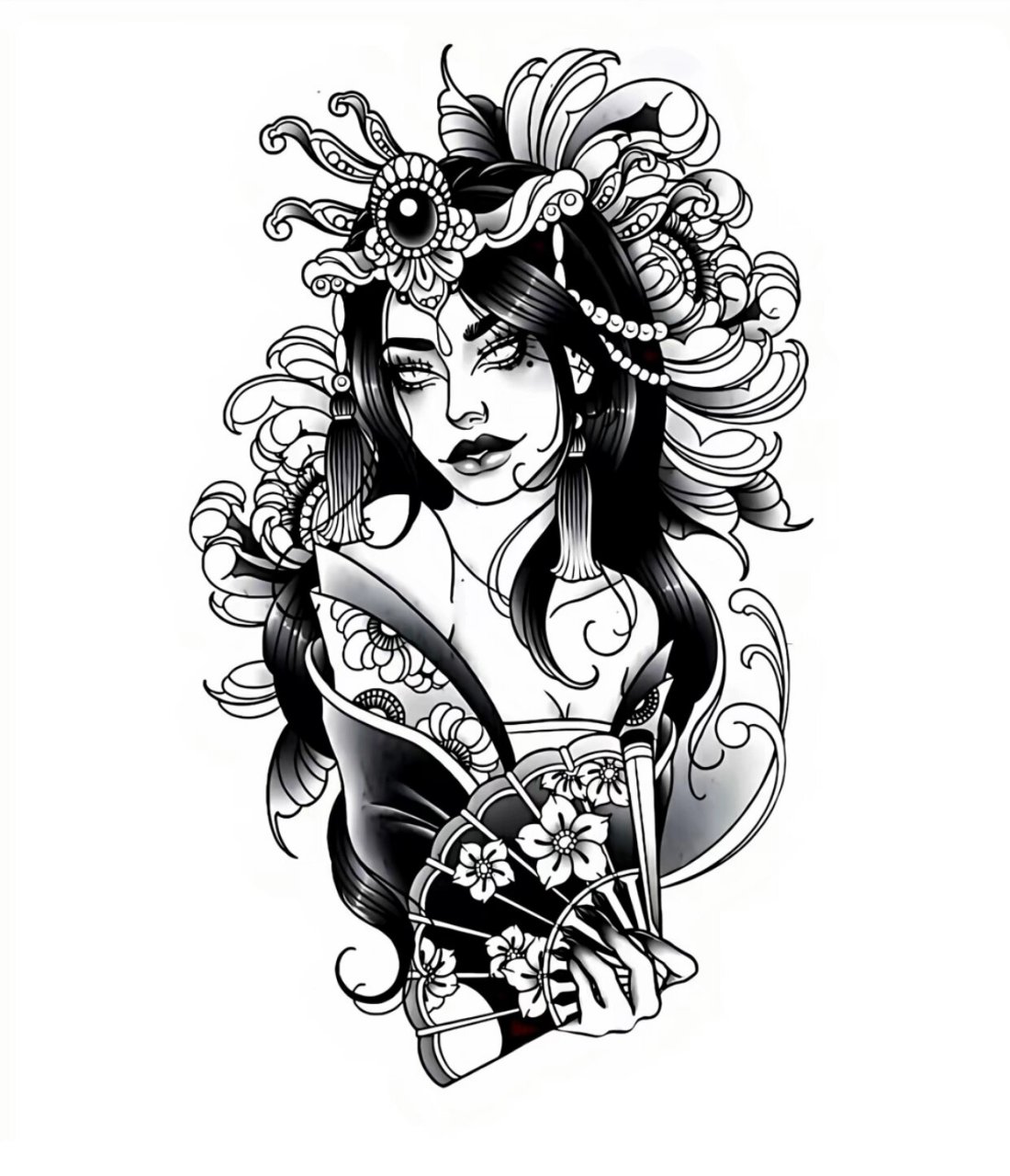 适合小臂内侧纹身图案手稿素材