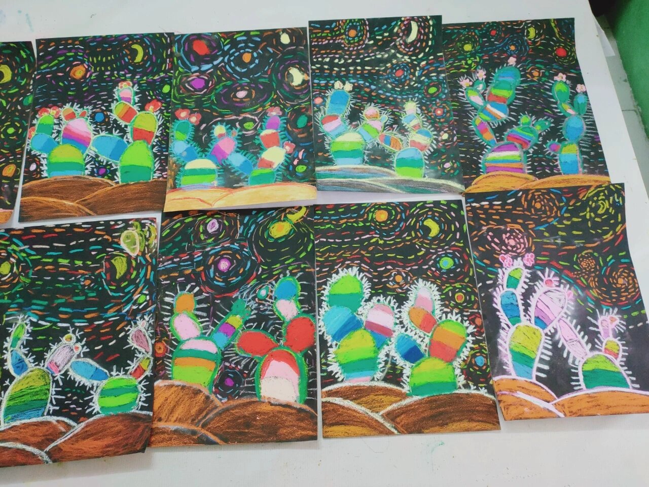 儿童画 砂纸画 仙人掌🌵