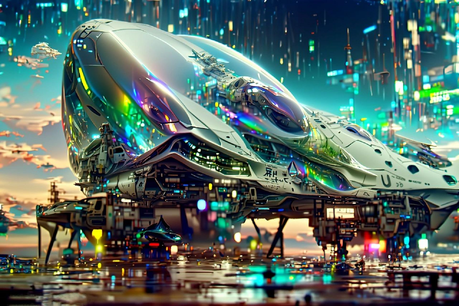 ai绘画之未来感科幻飞船