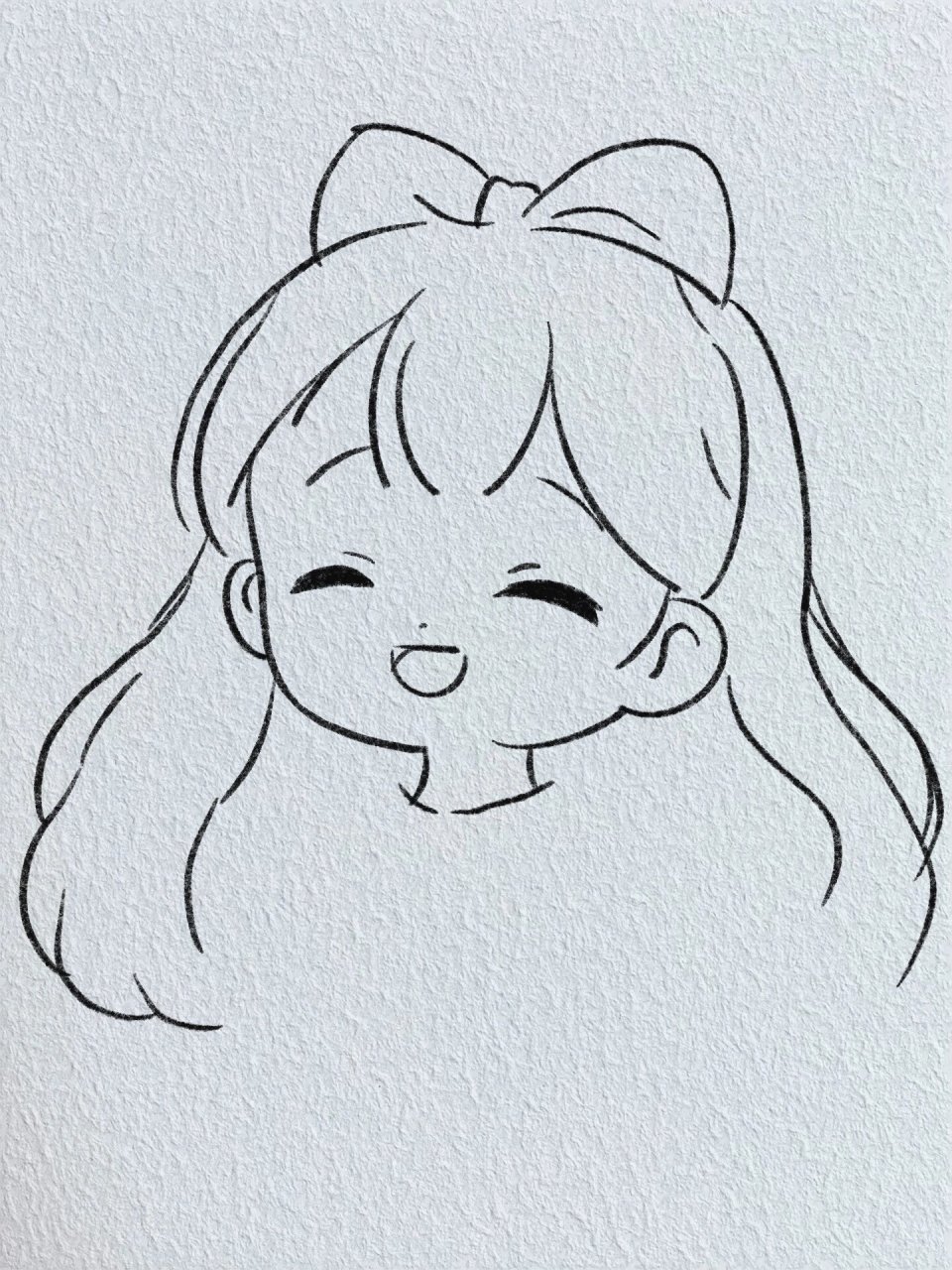 可爱小女孩简笔画/爱笑的女孩运气不会太差 爱笑的眼睛～ 临摹作品